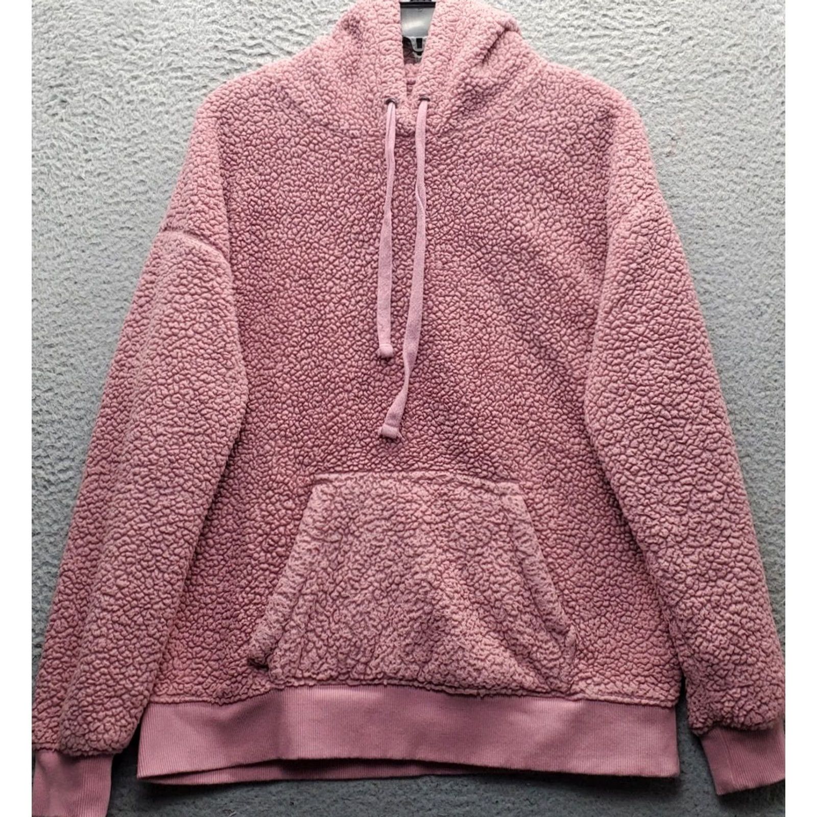 Vintage Aéropostale Sherpa Hoodie Womens S Pink Long Sleeve Kangaroo Pocket Drawstring Hoodie Size S / US 4 / IT 40 - 2 Thumbnail