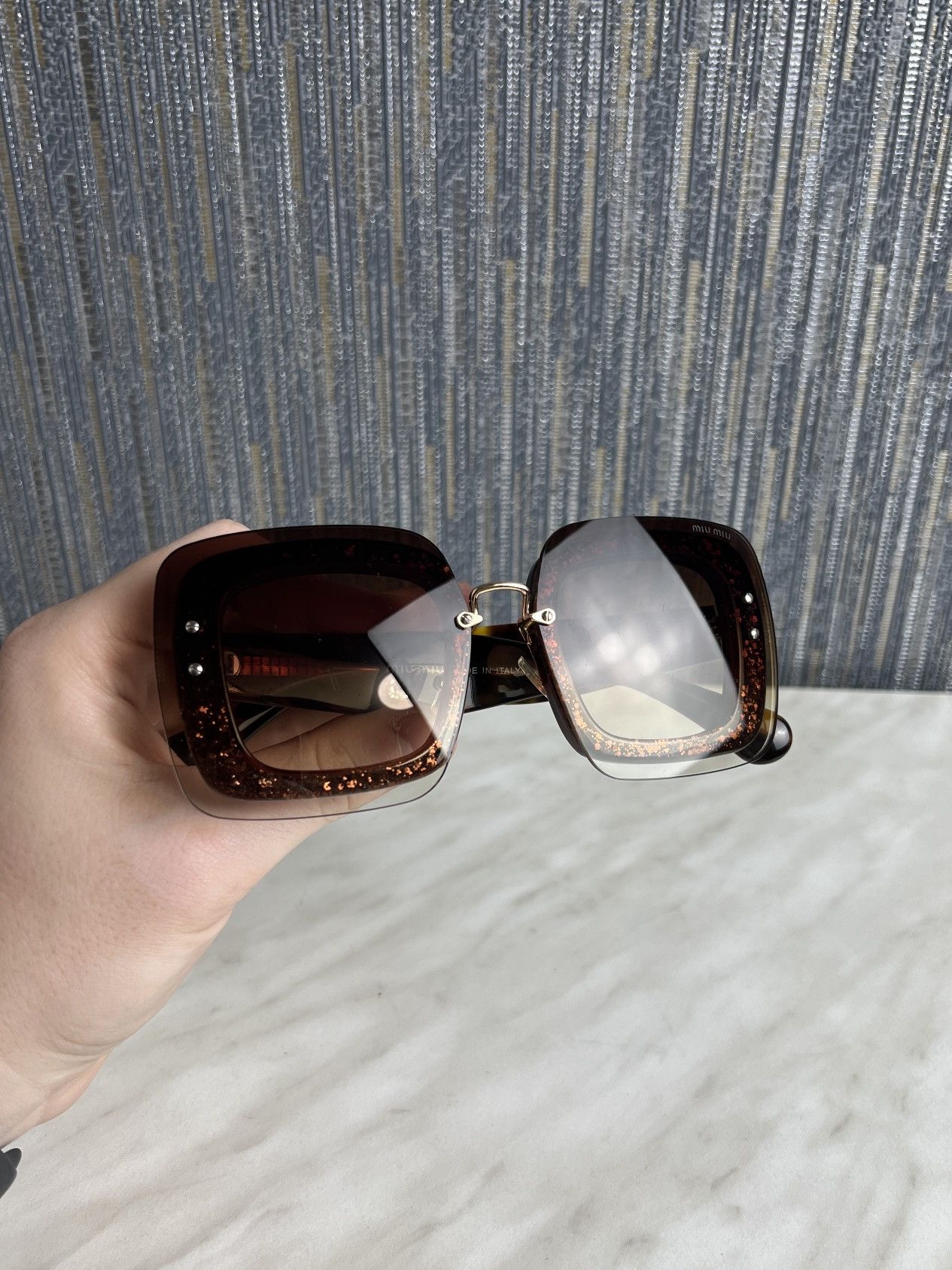 Miu Miu Miu Miu SMU 01R Reveal Sunglasses (Y0318) Size ONE SIZE - 3 Thumbnail