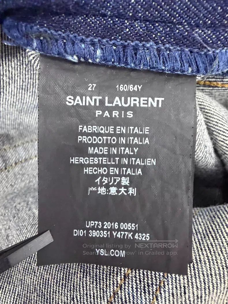 Saint Laurent Paris Saint Laurent Paris Deep Blue Cat's Whisker Washed Denim P Size US 27 - 6 Thumbnail