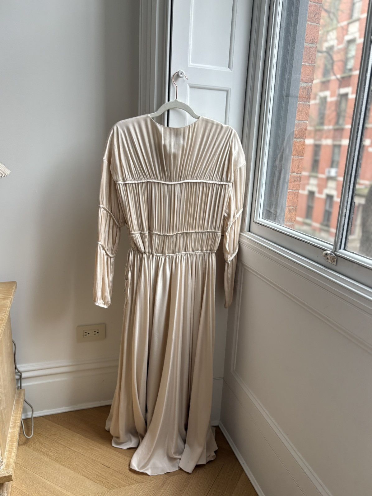 TOVE TOVE GRACEN GATHERED STRETCH SILK MIDI DRESS IN LIGHT PINK Size M / US 6-8 / IT 42-44 - 8 Thumbnail