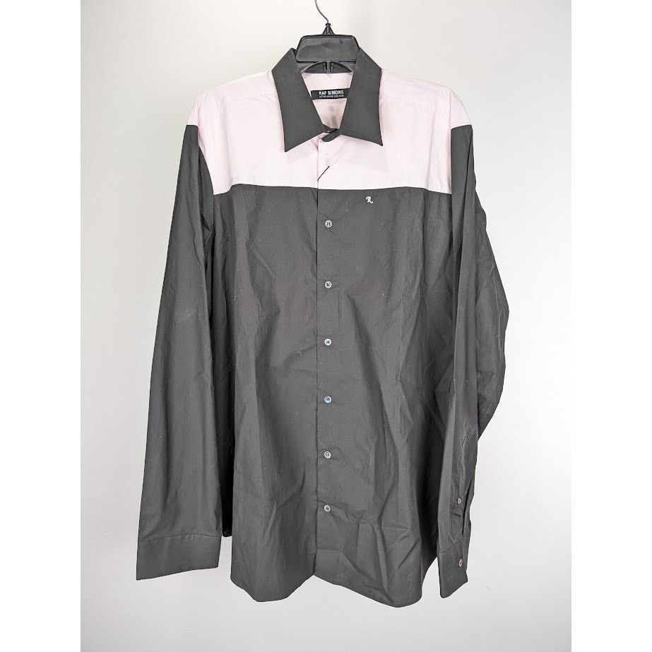 Raf Simons o1rshd1 Bicolor Americano Shirt Print On Shoulder Black/Pink Size US L / EU 52-54 / 3 - 1 Thumbnail