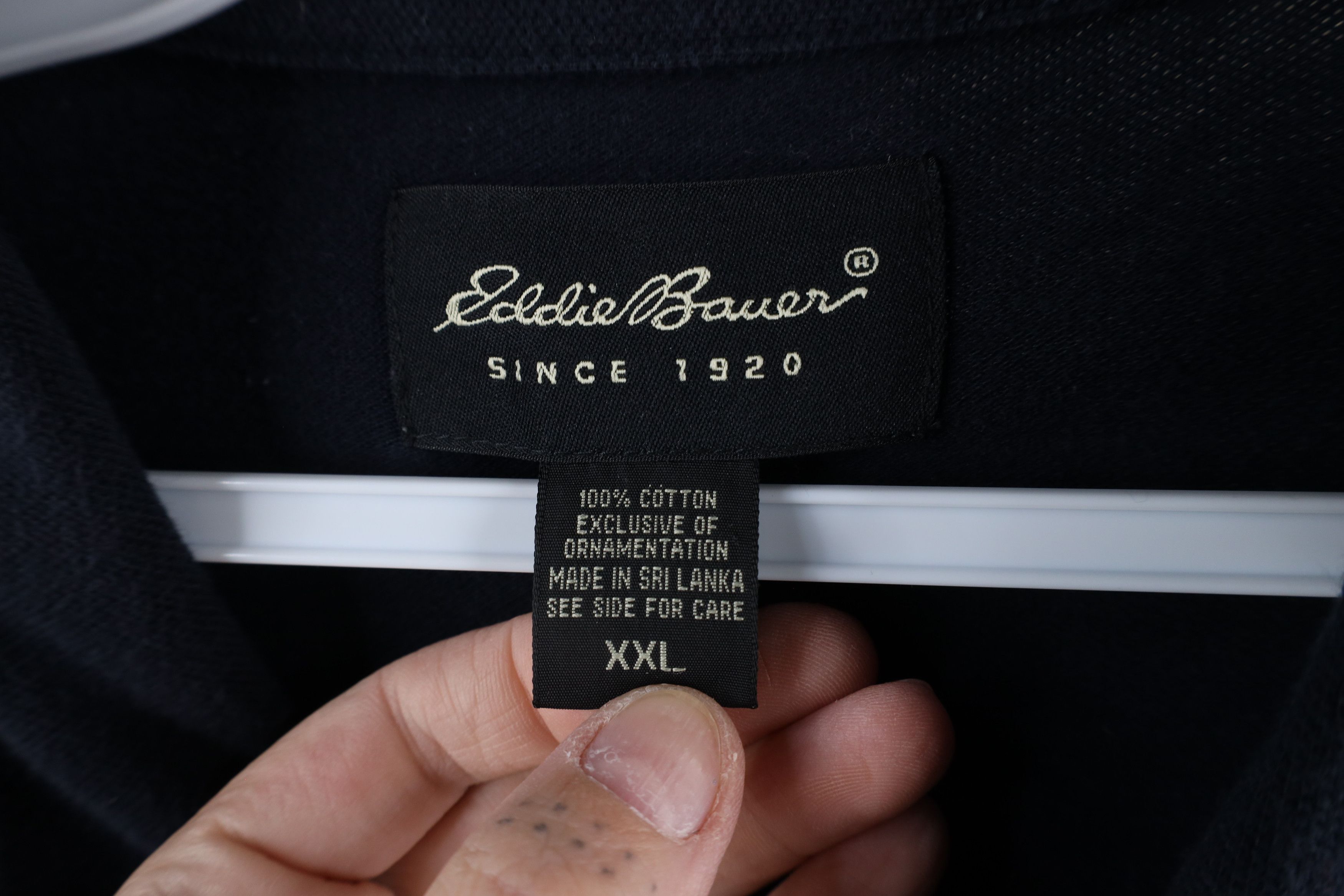 Eddie Bauer × Vintage Vintage 90s Eddie Bauer Collared Polo Shirt Navy Blue Size US XXL / EU 58 / 5 - 4 Thumbnail