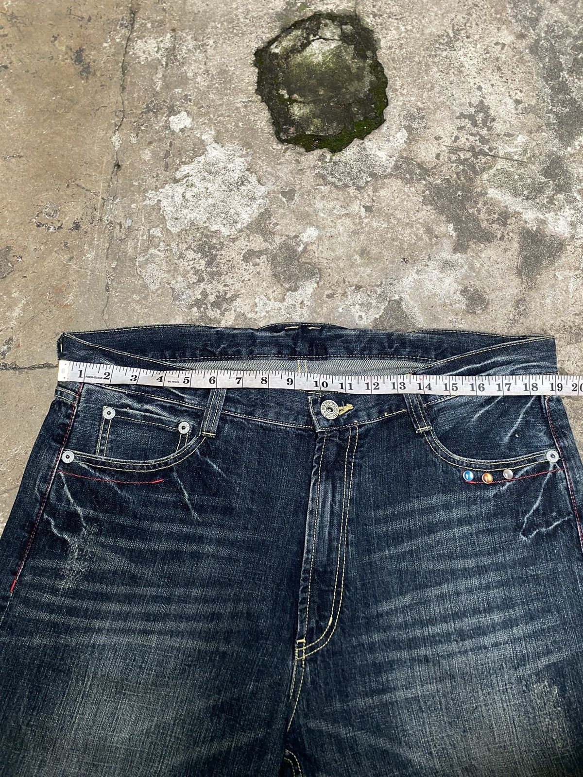 Japanese Brand Flared Japanese Denim Wings Embroidery Distressed Blue Size US 38 / EU 54 - 4 Thumbnail