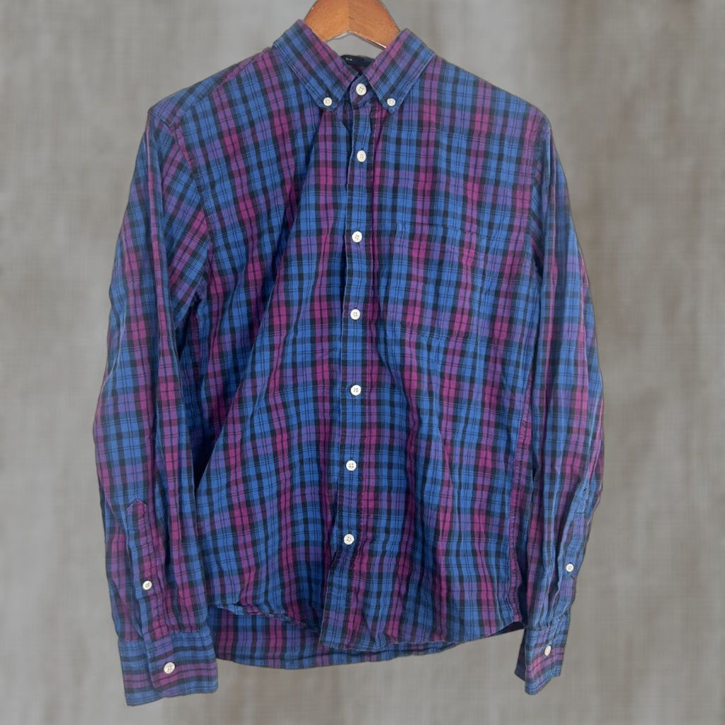 J.Crew J.CREW Shirt Mens Medium Slim Plaid Cotton Button-Up Blue Pink Size US M / EU 48-50 / 2 - 1 Thumbnail