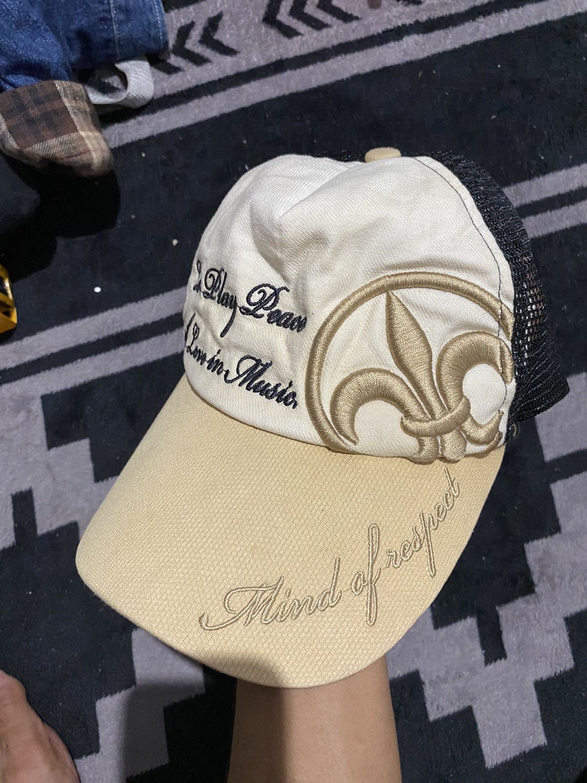 image of Hysteric Glamour x Trucker Hat Vintage Poem Trucker Hats in Brown, Men's