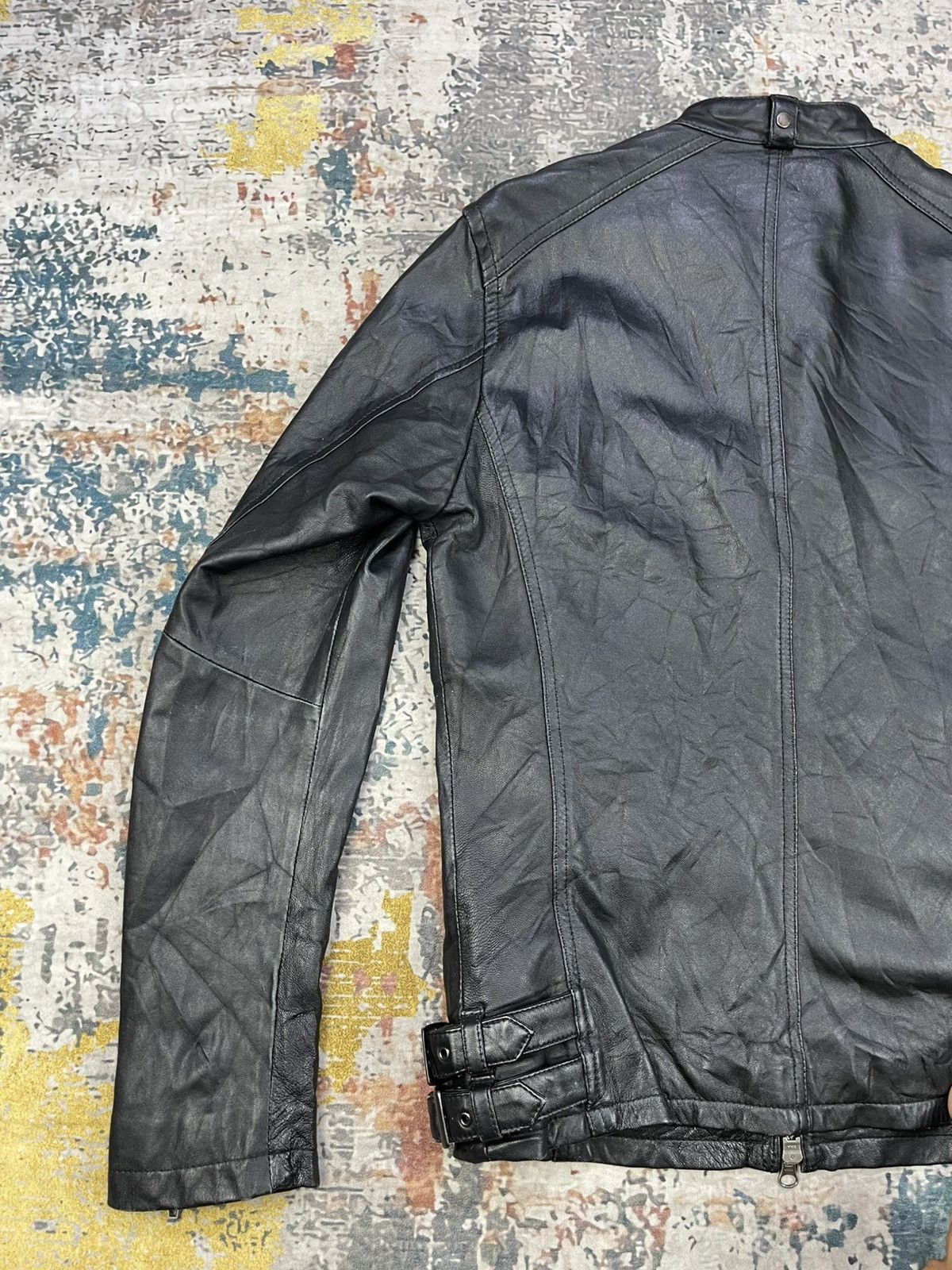 JACKROSE Jackrose Black Leather Half Belted Rider Jacket Size US S / EU 44-46 / 1 - 5 Thumbnail