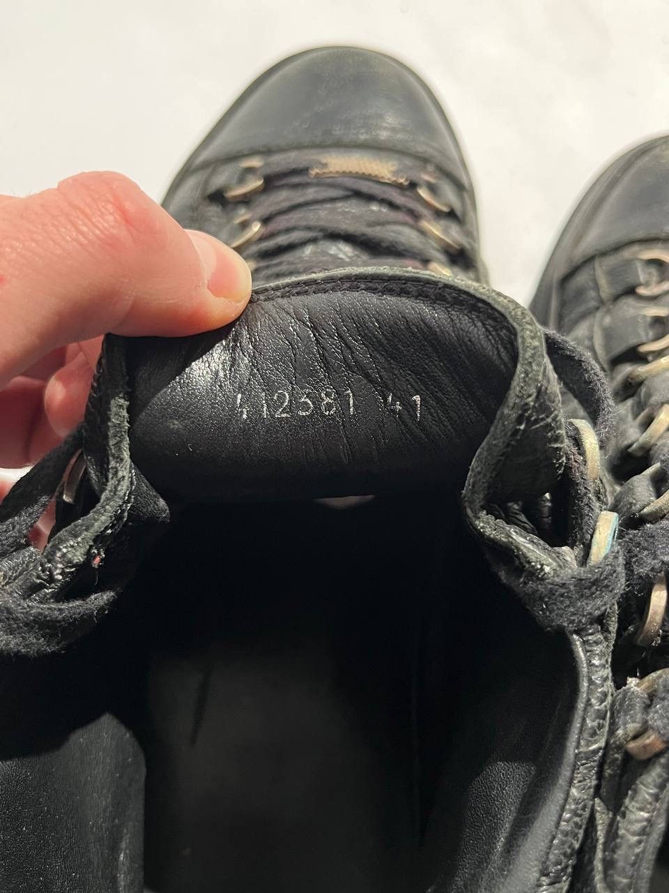 Balenciaga Balenciaga Arena Black Cracked Leather Hightop Size US 8 / EU 41 - 4 Thumbnail