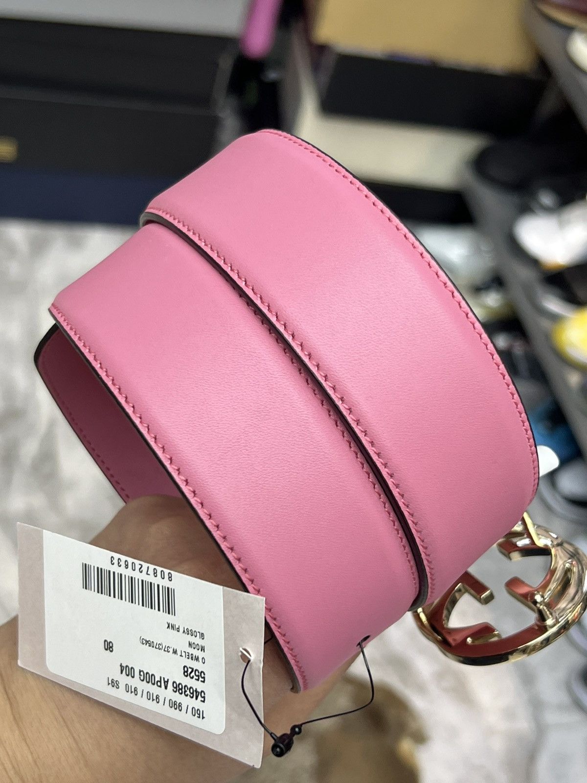 Gucci Gucci Pink Leather Belt Size 30 - 4 Thumbnail