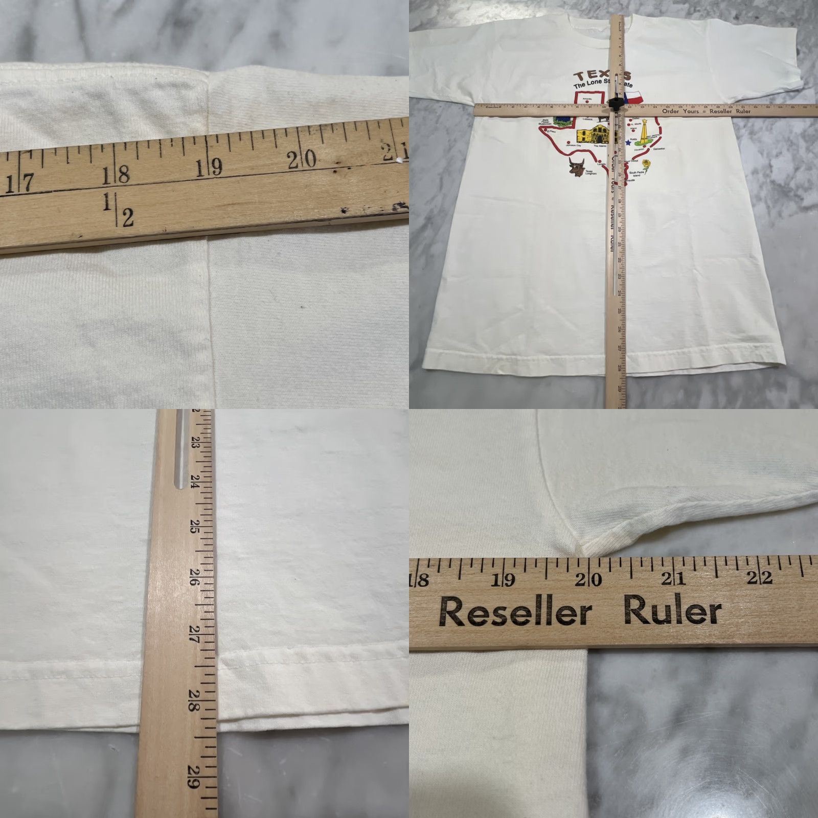 Vintage VINTAGE Texas Lone Star State Shirt Men Large Short Sleeve Graphic Tee 1990s White Cotton Sportswear/Beach Mens Size US L / EU 52-54 / 3 - 8 Thumbnail
