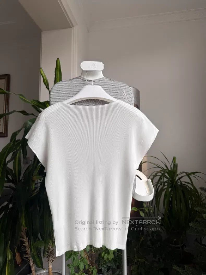 Issey Miyake Issey Miyake White Pleated Short Sleeve Size L / US 10 / IT 46 - 7 Thumbnail