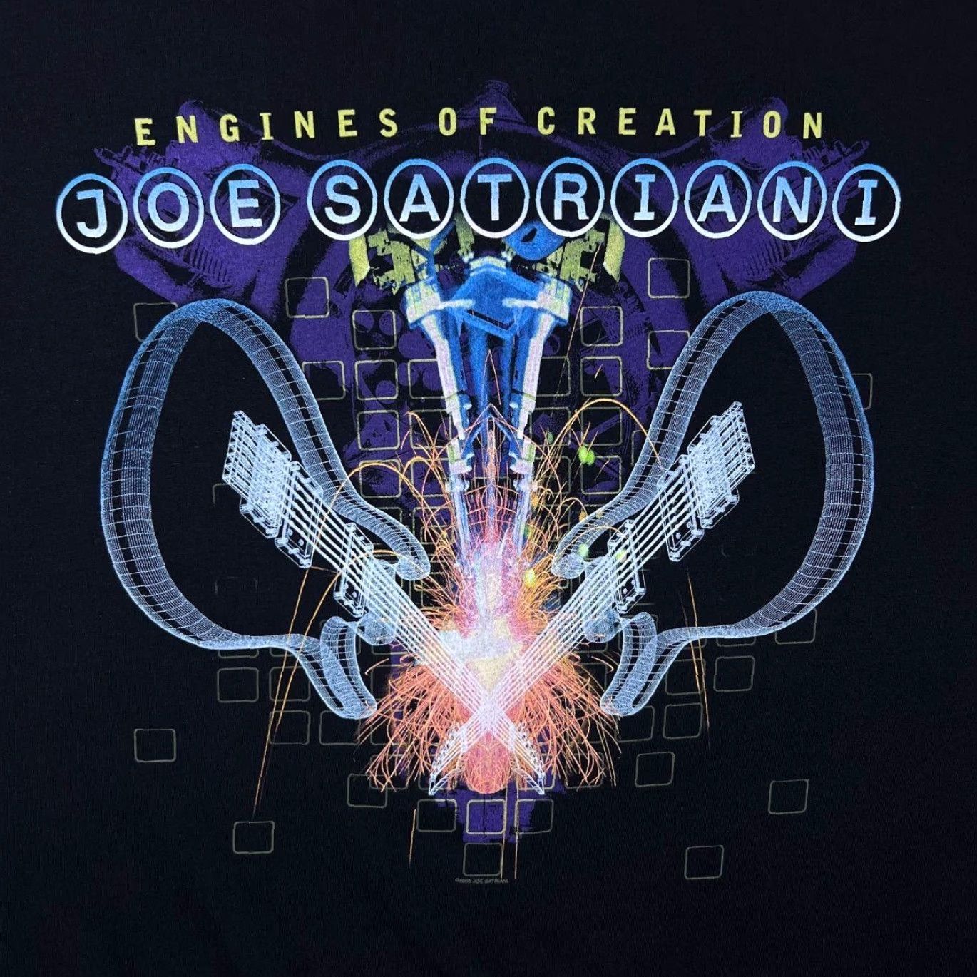 Vintage BG (2000) Joe Satriani Engines Of Creation Tour 2000 Rock Metal Band T-Shirt XL Black Mens Short Sleeve Cotton Vintage Signed XL Size US XL / EU 56 / 4 - 3 Thumbnail