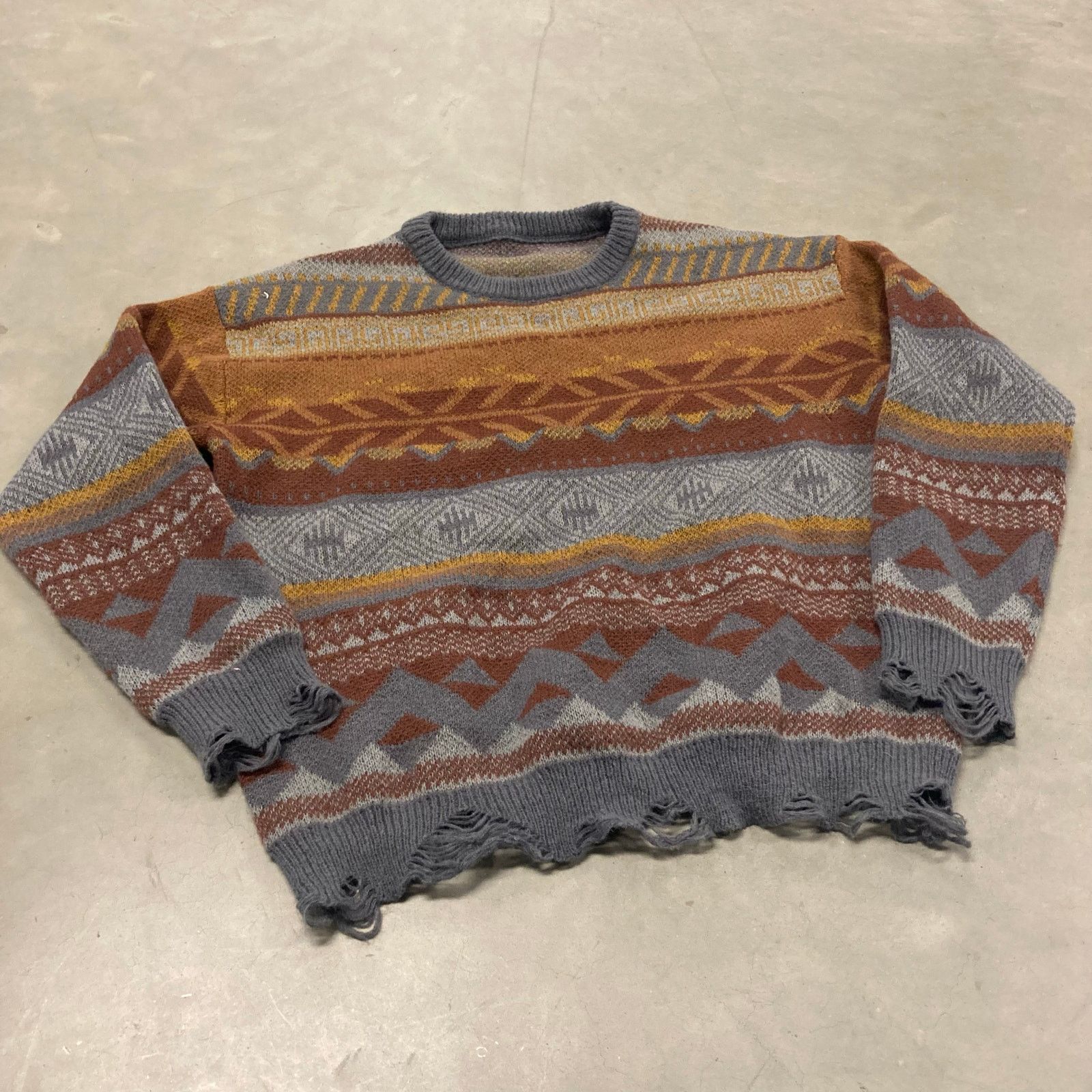 Vintage vintage y2k distressed patterned sweater Size US L / EU 52-54 / 3 - 1 Thumbnail