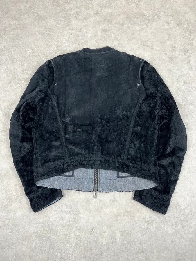 Emporio Armani AW2005 Emporio Armani Black Fleece & Denim Hybrid Jacket Size US L / EU 52-54 / 3 - 8 Thumbnail