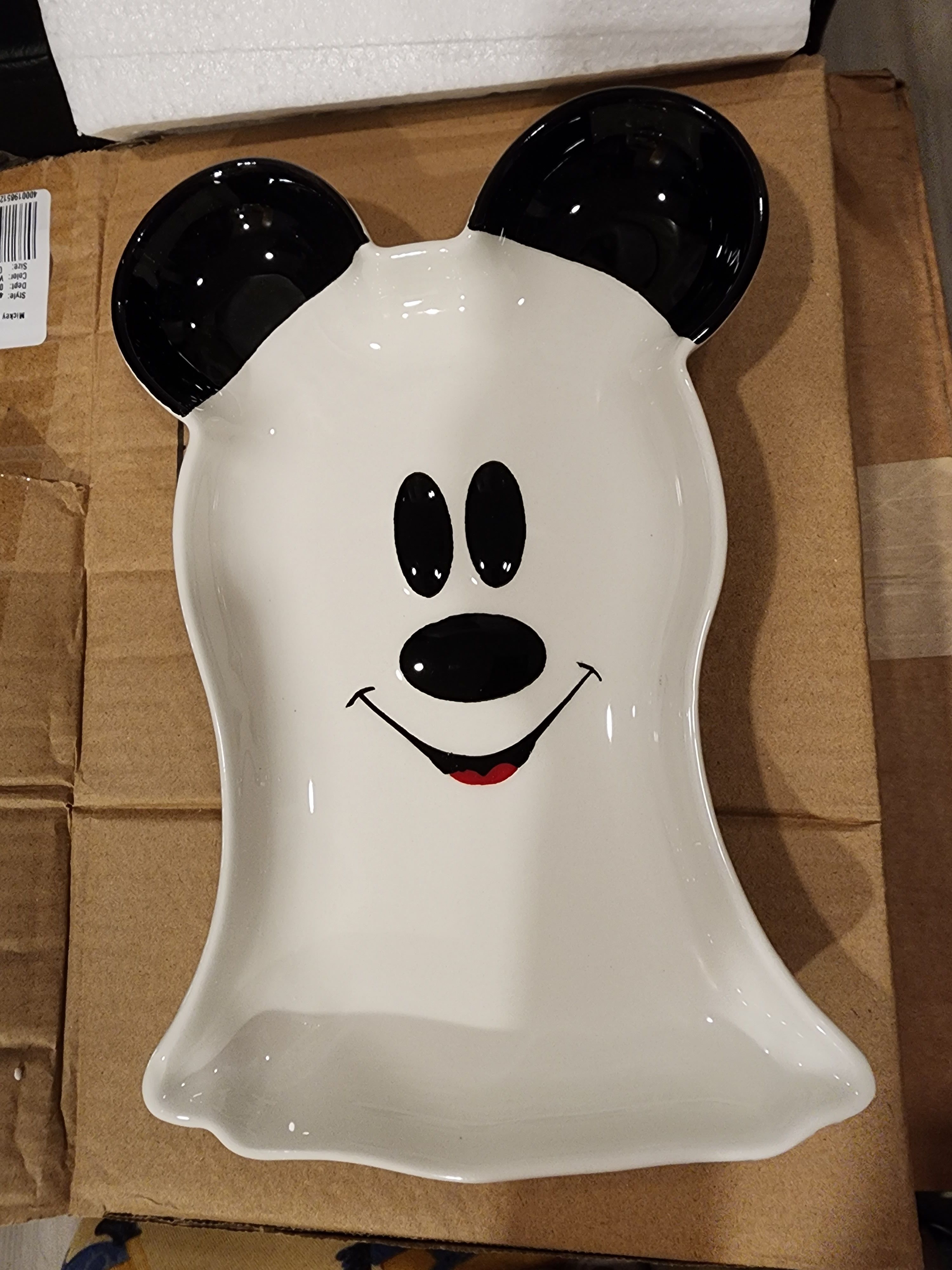Disney NWT Disney Zrike Mickey Mouse Ghost Figural Tray Halloween Size ONE SIZE - 1 Thumbnail