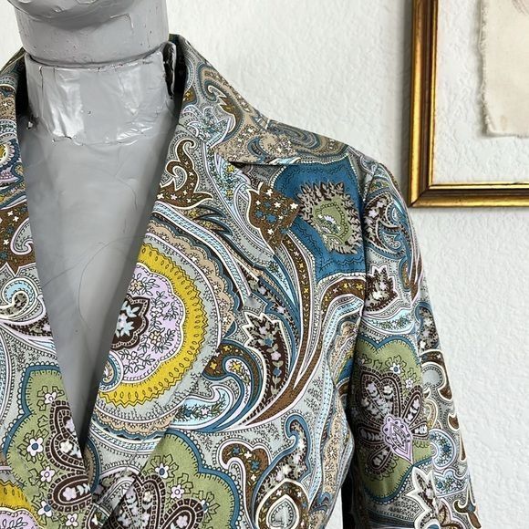 Etro Etro Paisley Pleated Back Cotton Stretch Blazer Size M / US 6-8 / IT 42-44 - 5 Thumbnail