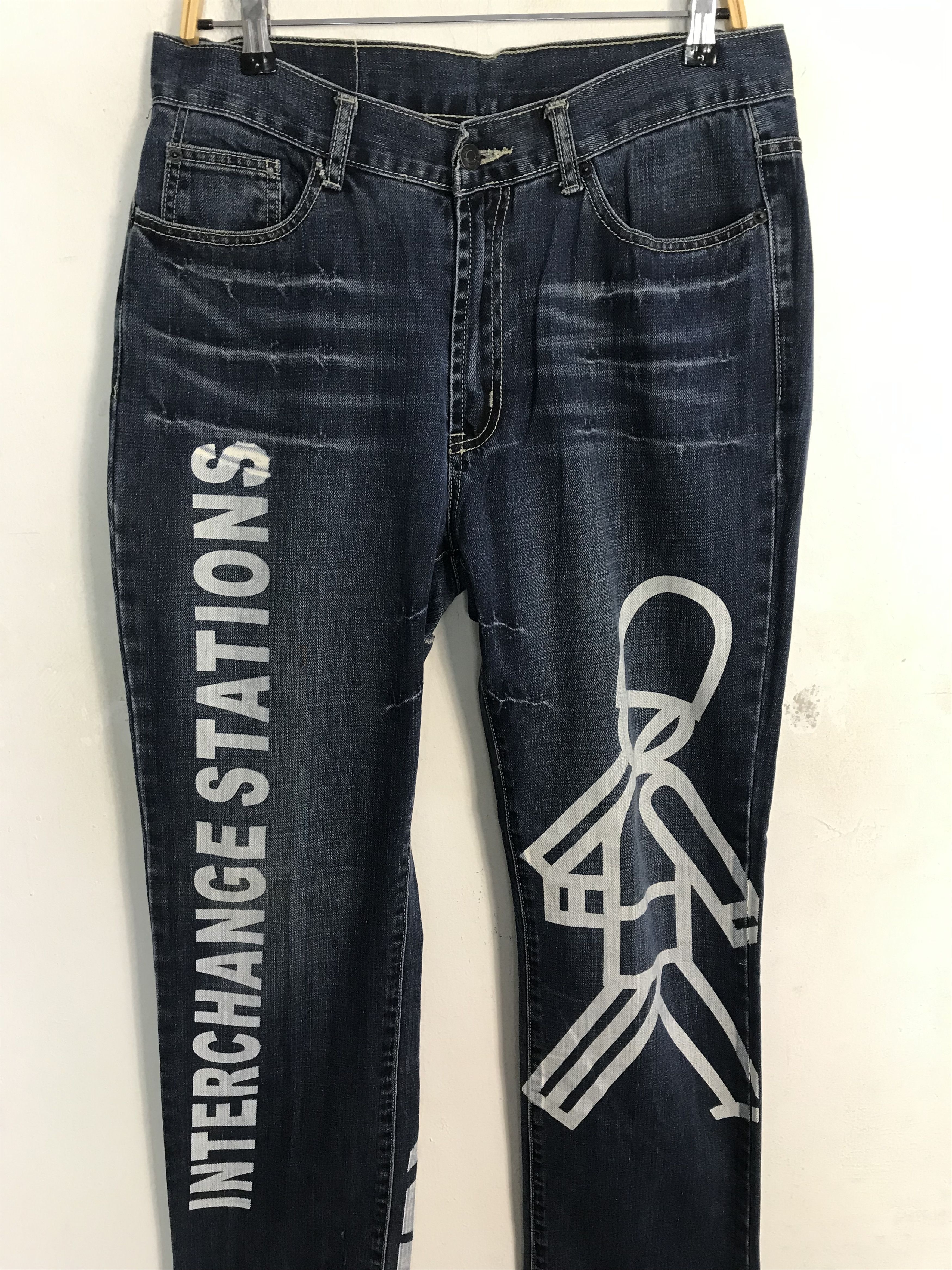 Other Solberry Complex Big Logo Printed Indigo Denim Jeans Size US 32 / EU 48 - 3 Thumbnail