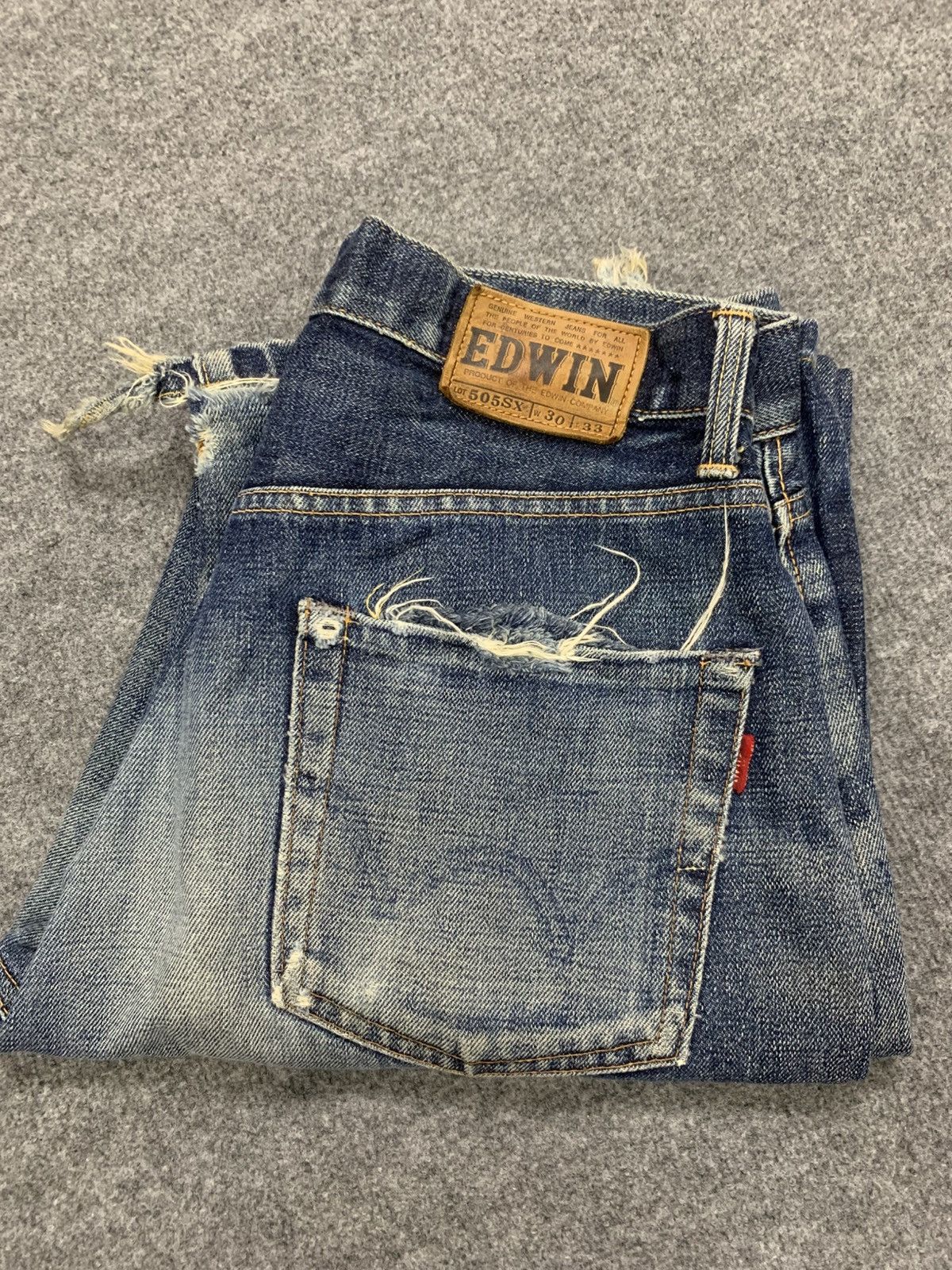 Edwin DISTRESSED EDWIN 505SX SELVEDGE. Size US 28 / EU 44 - 13 Thumbnail
