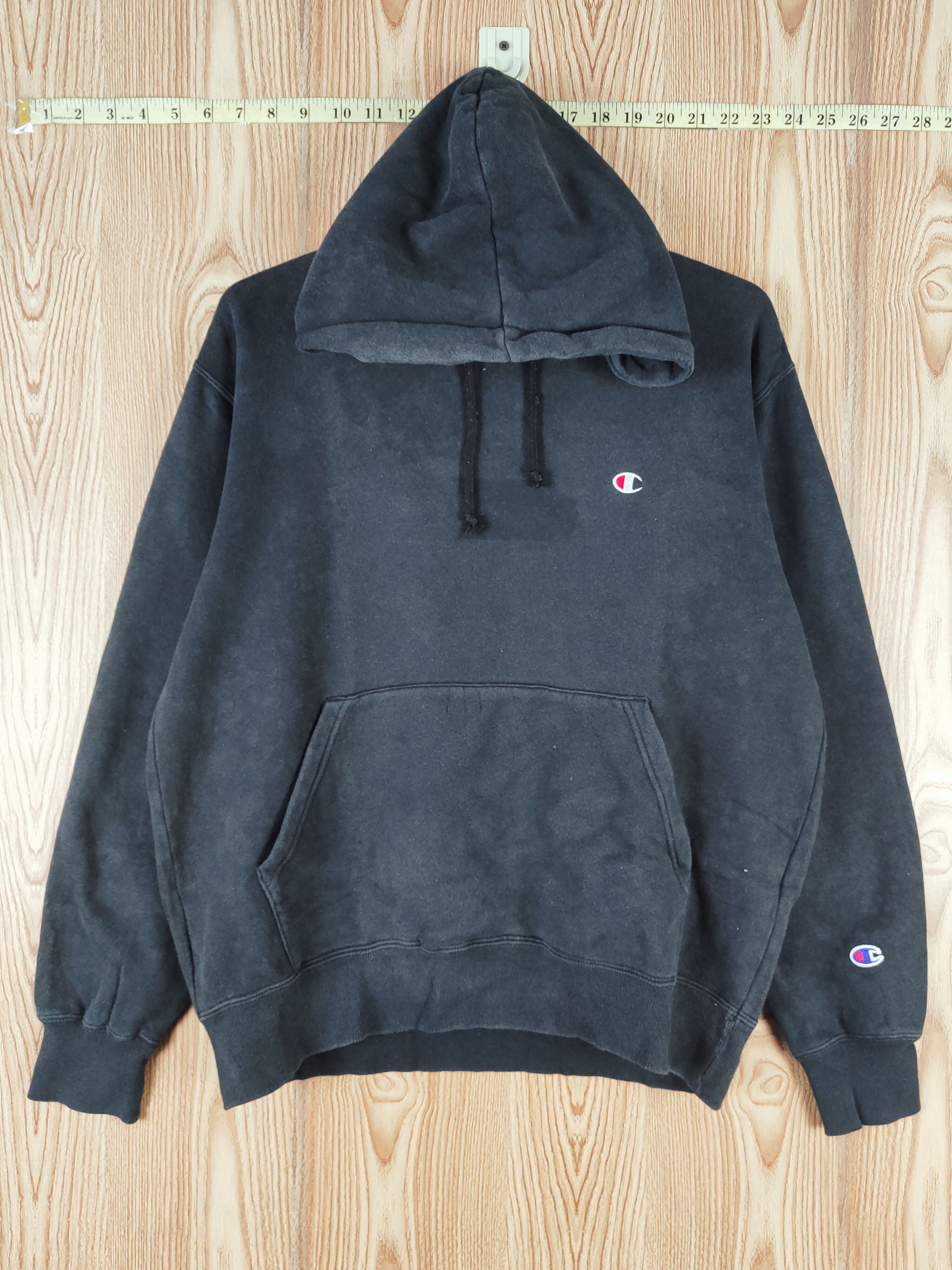 Champion × Vintage Vintage Design Champion Black Faded Hoodie Sweatshirts Size US L / EU 52-54 / 3 - 1 Thumbnail