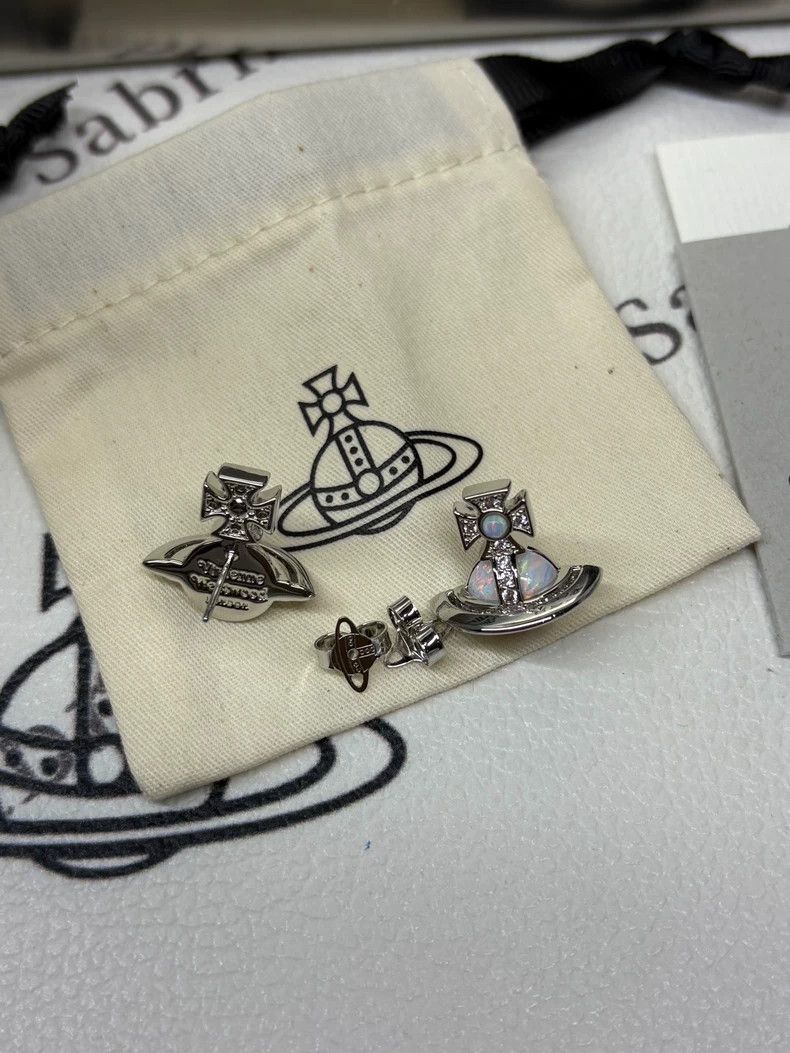 Vivienne Westwood Vivienne Westwood Semi-3D opal silver earring Size ONE SIZE - 5 Thumbnail