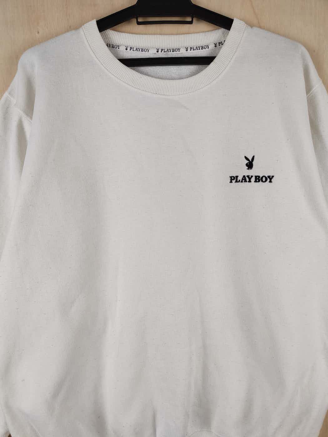 Playboy DL Playboy vintage big logo White Sweatshirts #S2481 Size US L / EU 52-54 / 3 - 8 Thumbnail