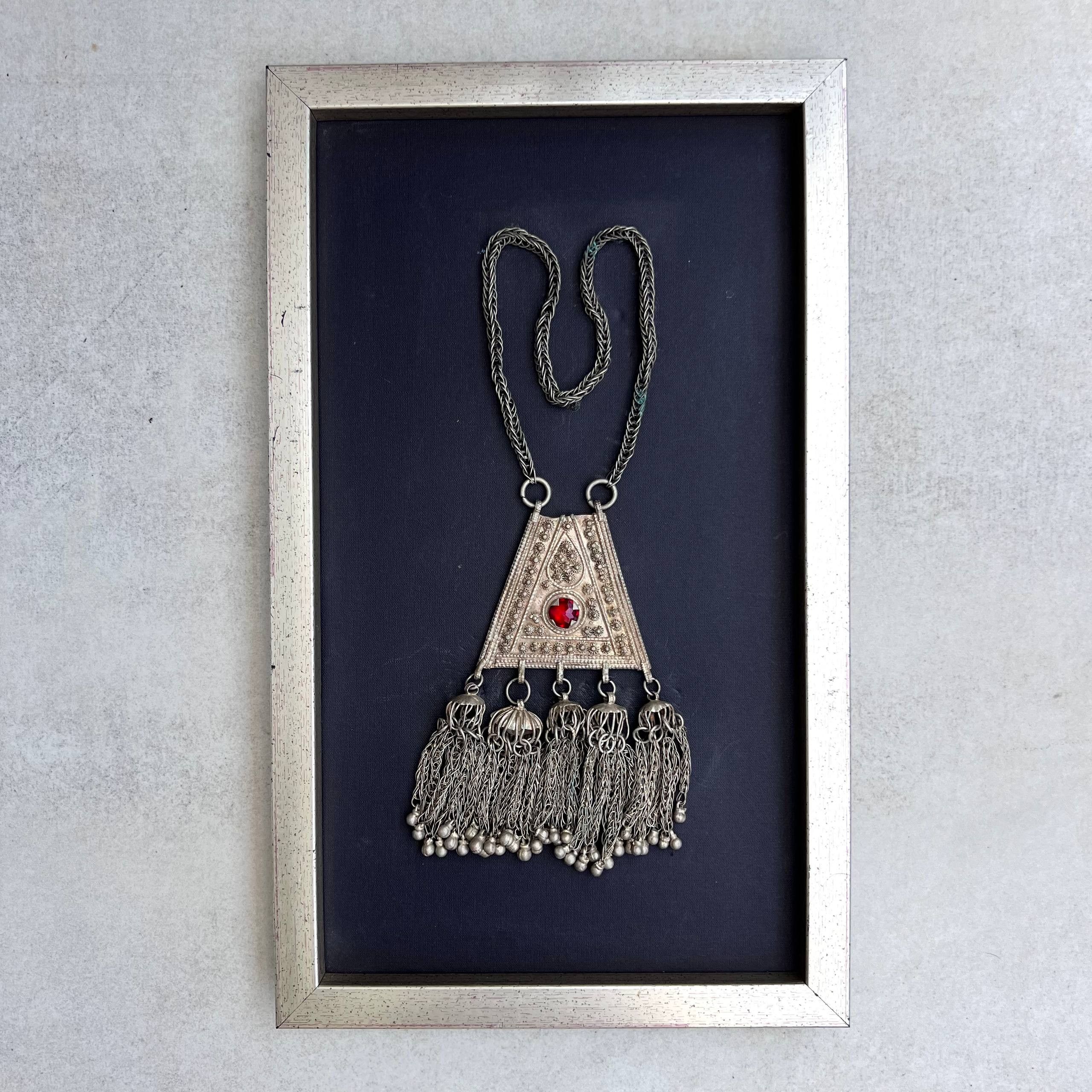 Vintage Antique Yemenite Bedouin Silver Necklace Ethnic Jewelry Size ONE SIZE - 4 Thumbnail