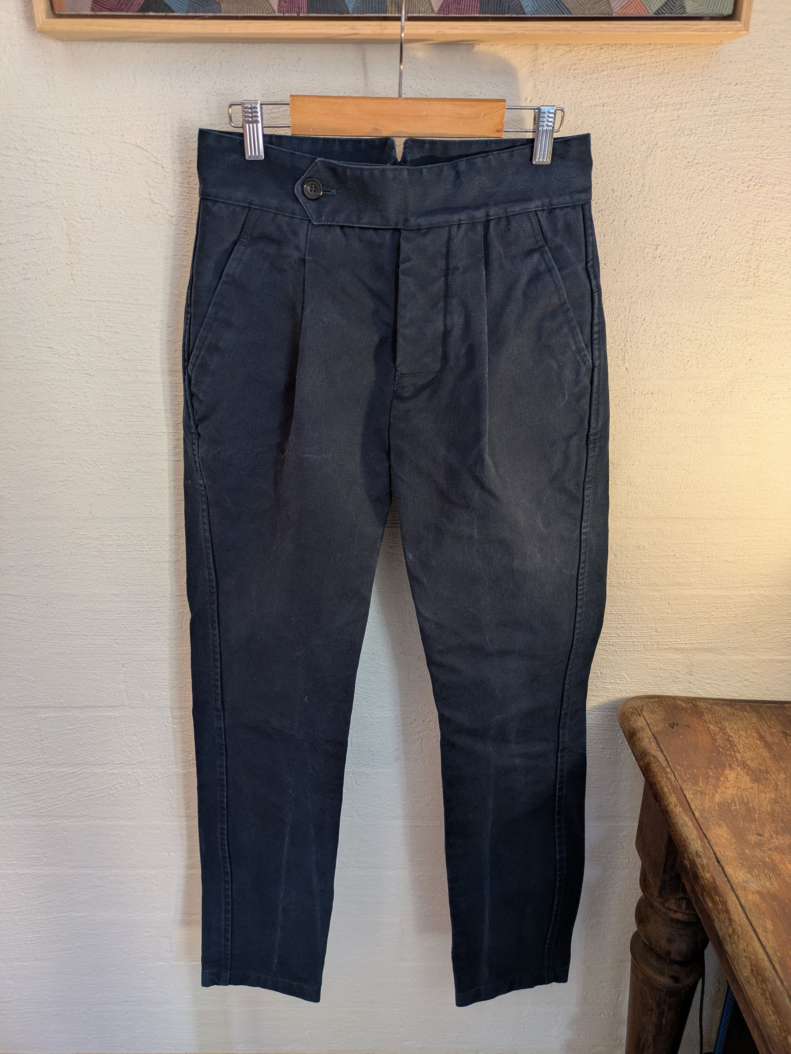 S.E.H. Kelly S.E.H Kelly Slim Trousers – Navy Sailcloth – XS Size US 28 / EU 44 - 1 Thumbnail