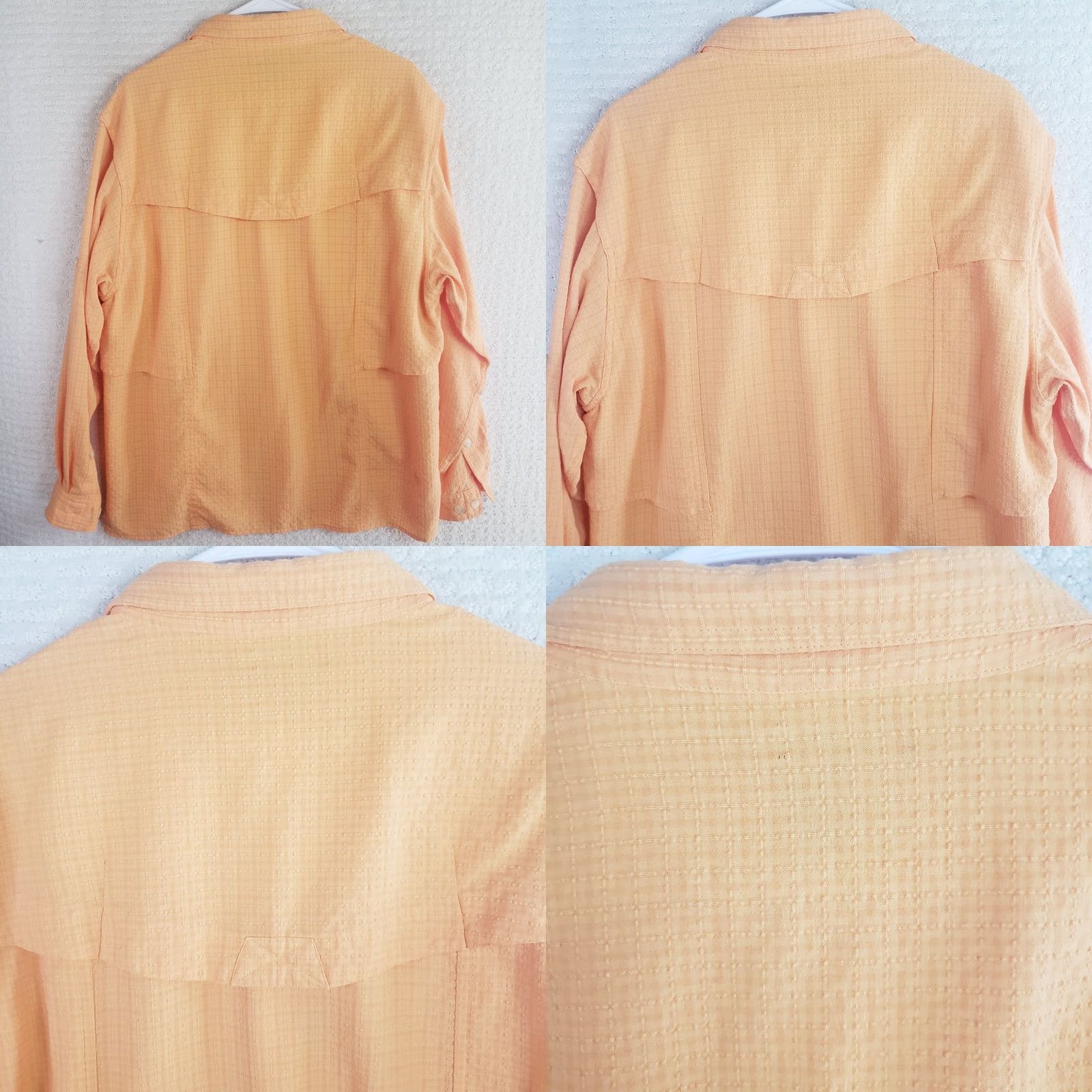 ExOfficio Exofficio Shirt Men M Orange Seersucker Long Sleeve Poly Rayon Fishing Vented Size US M / EU 48-50 / 2 - 8 Thumbnail