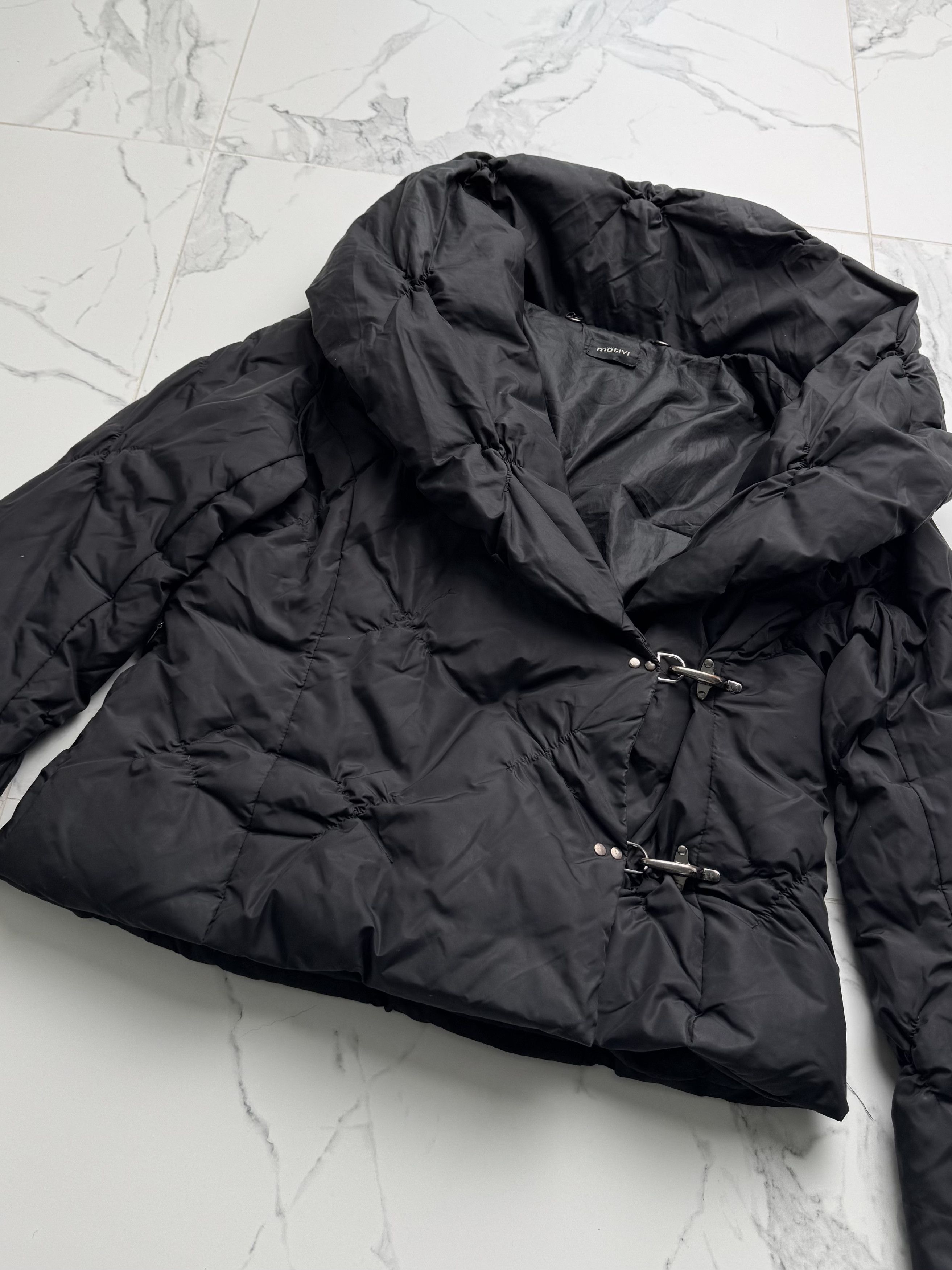 Vintage Black Puffer Jacket Women L Oversized Quilted Y2K Coat Size L / US 10 / IT 46 - 5 Thumbnail
