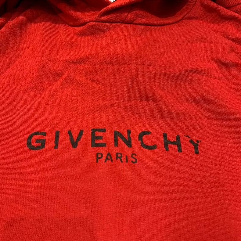Givenchy Givenchy Red Destroyed Logo Hooded Sweatshirt 2506-Nextarro Size US XXL / EU 58 / 5 - 8 Thumbnail