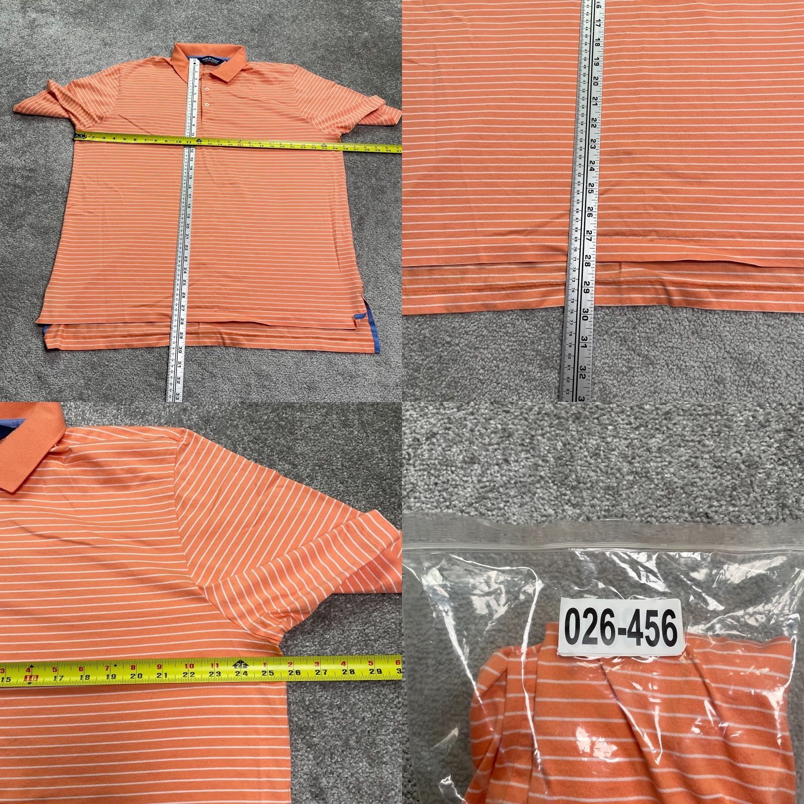 Ralph Lauren Ralph Lauren Polo Golf Shirt Mens XL Orange Striped Short Sleeve Cotton Outdoor Size US XL / EU 56 / 4 - 8 Thumbnail