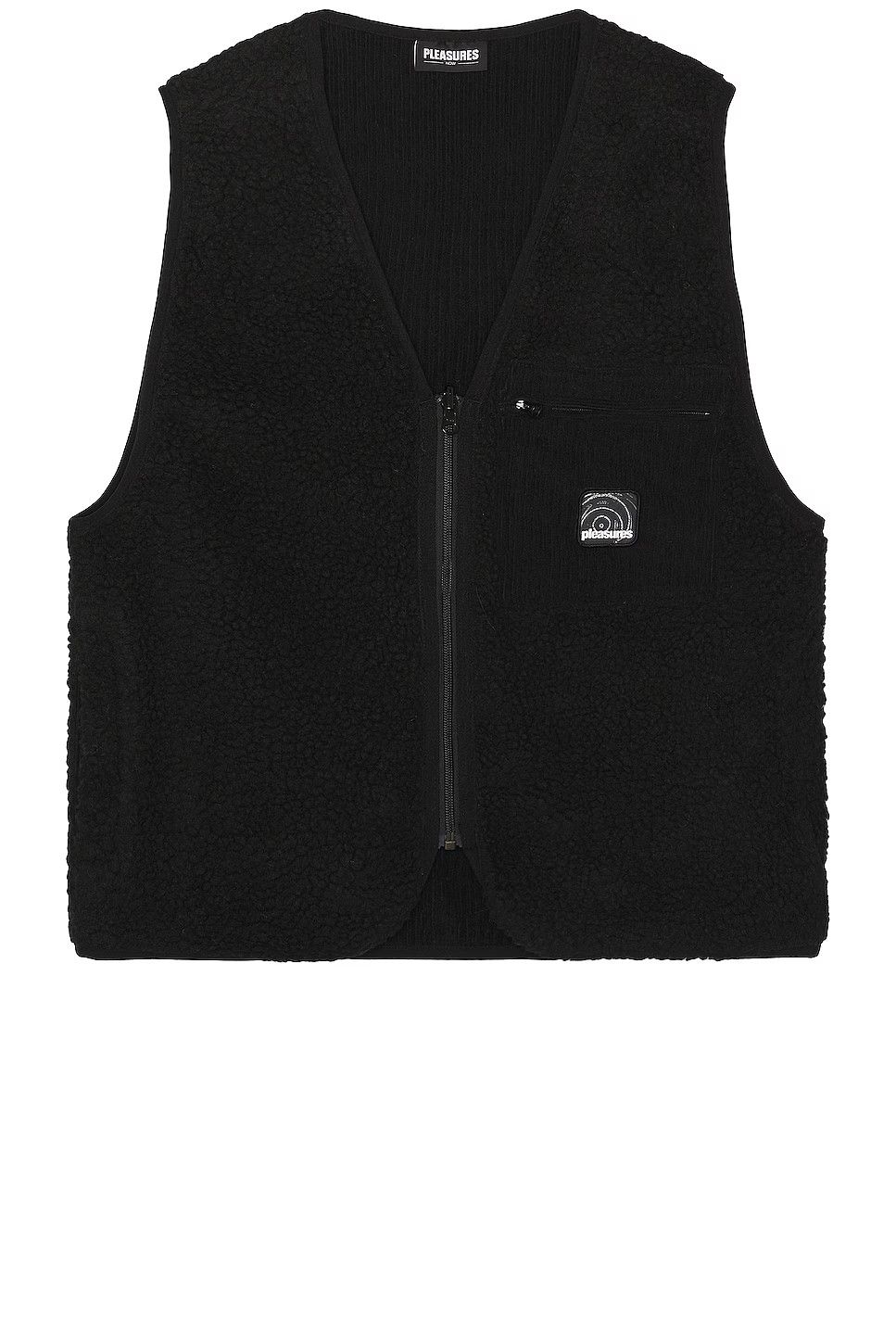 image of Pleasures Infinite Sherpa Fleece Reversible Vest in Black, Men's (Size Small)