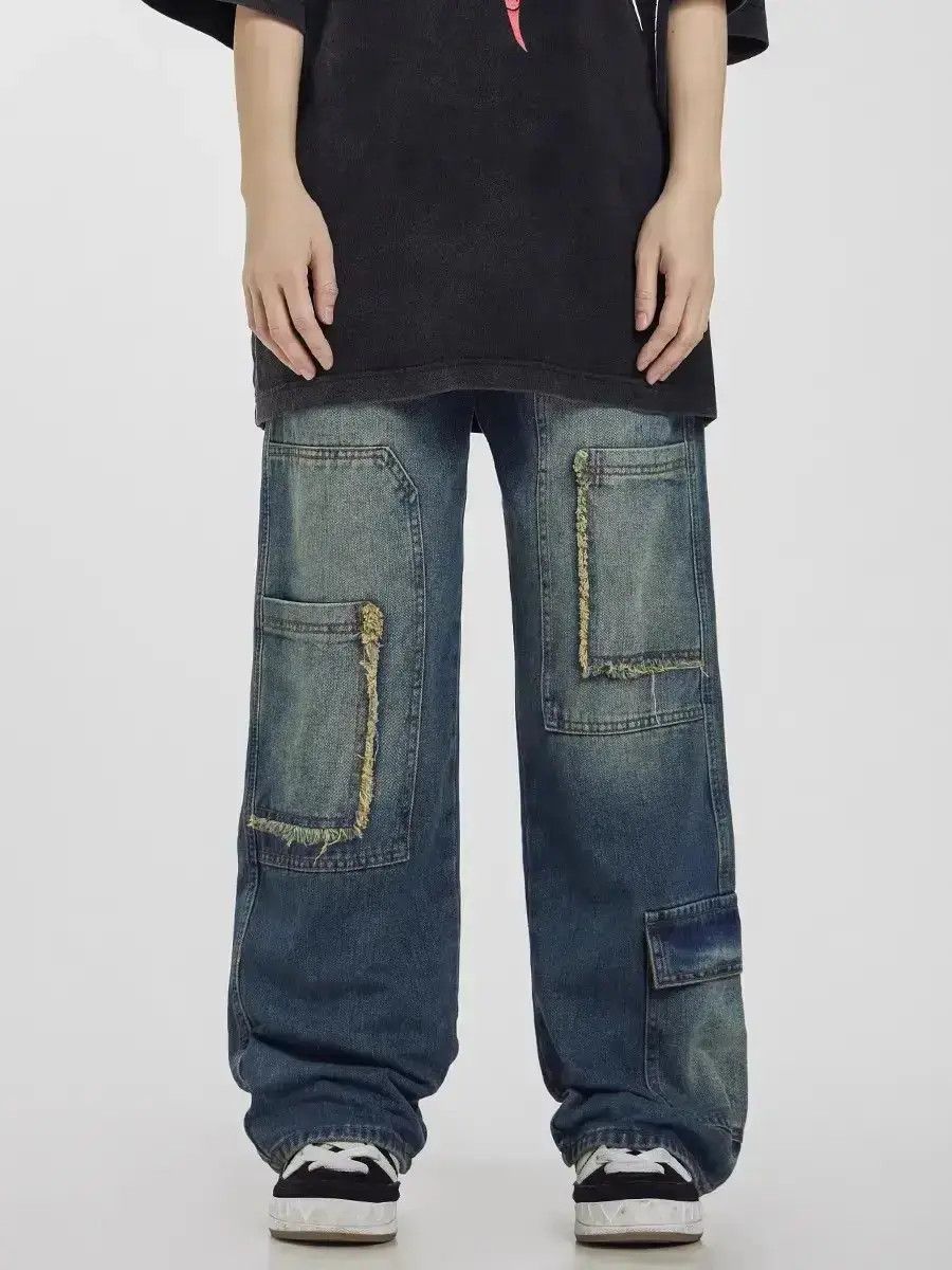 Japanese Brand Retro washed patchwork jeans Size US 32 / EU 48 - 1 Thumbnail