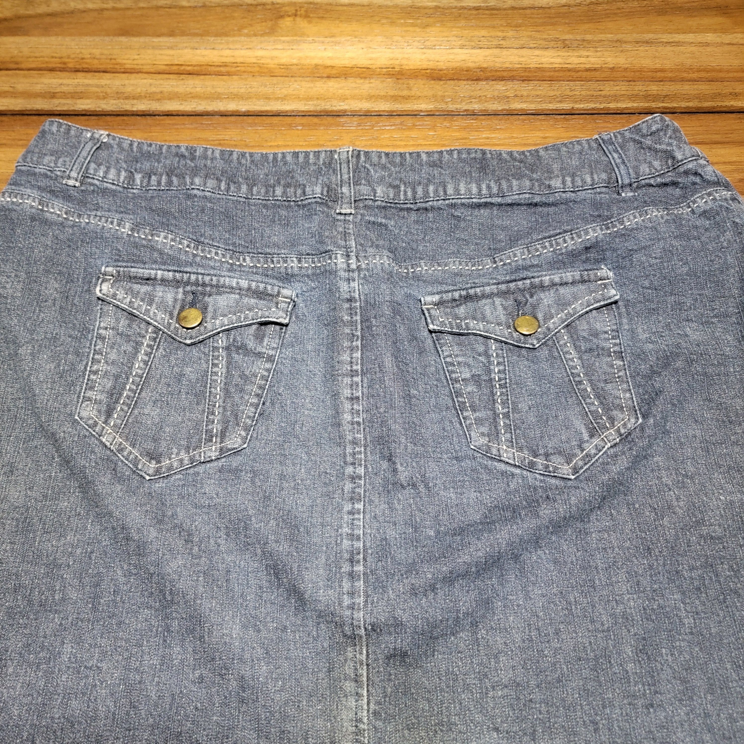 Other Just My Size Denim Knee Length Skirt - Size 20W Size 41" - 4 Thumbnail