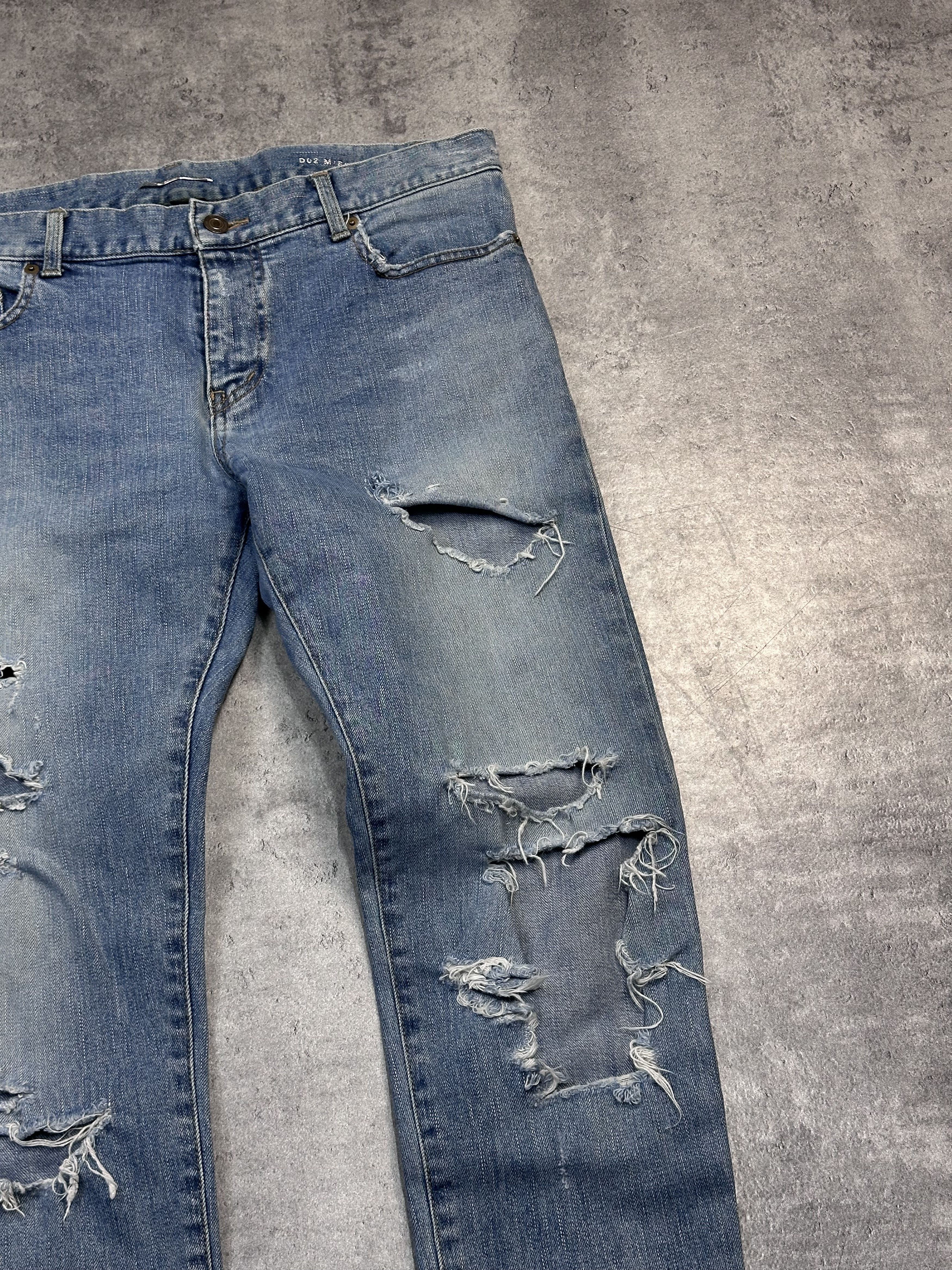 Saint Laurent Paris SLP AW15 Crash denim jeans skinny hedi era Size US 33 - 4 Thumbnail