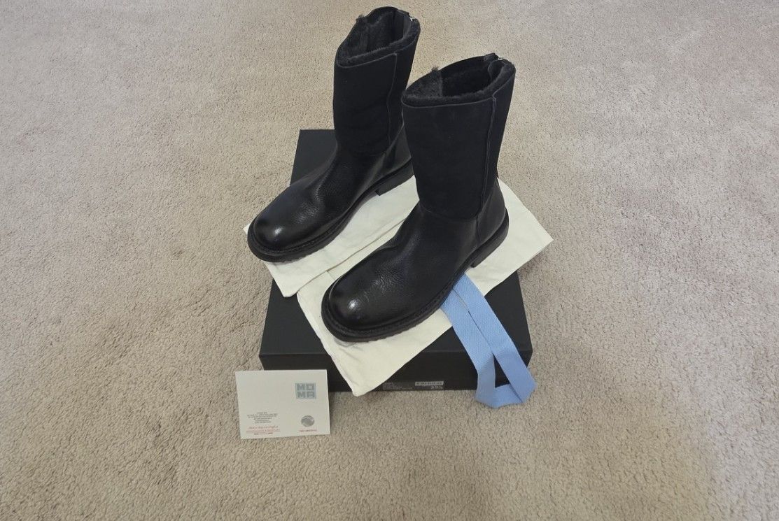 MoMA MOMA Italy Rick Nero Black Leather Ankle Boots Tronchetto Size US 8.5 / IT 38.5 - 1 Thumbnail