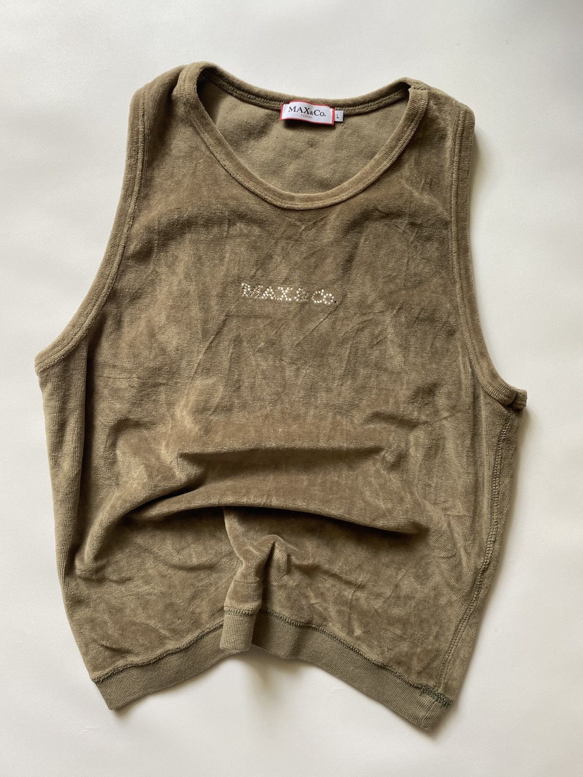 MAX&Co. MAX&Co Max Mara Velour Tank top Size L / US 10 / IT 46 - 1 Thumbnail