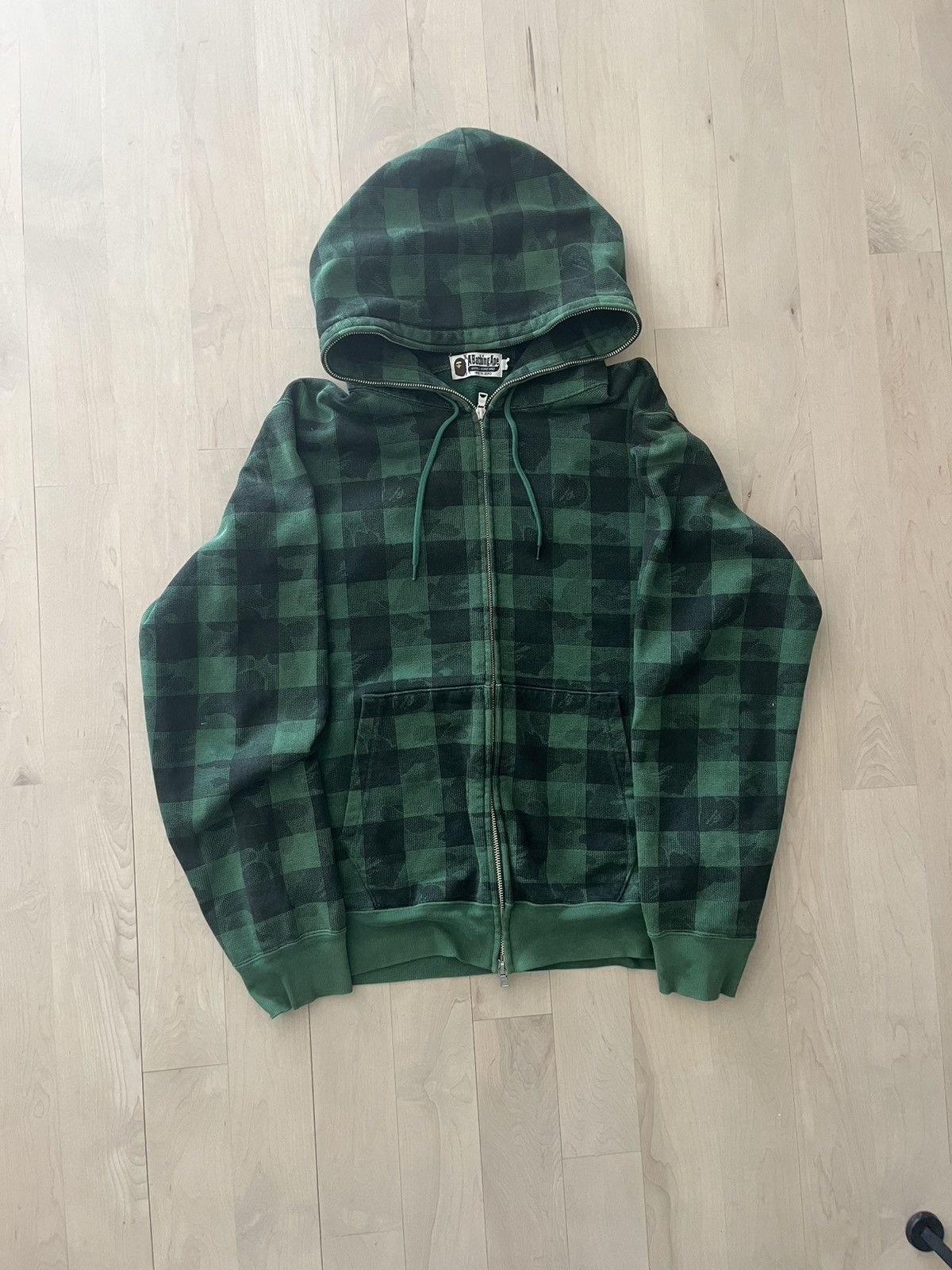 Bape NIGO-era Bape Plaid Full Zip Hoodie Size US L / EU 52-54 / 3 - 2 Thumbnail