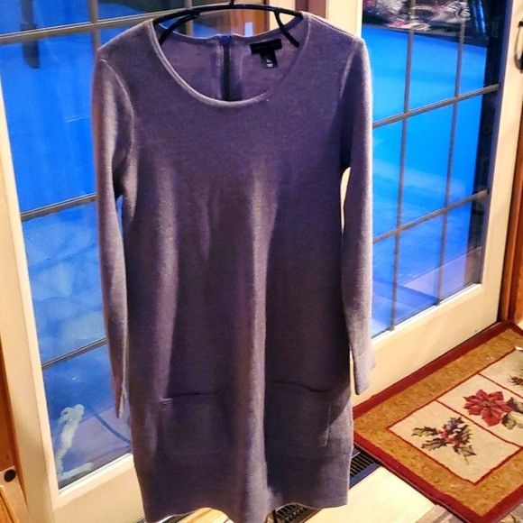 Vintage Adrienne Vittadini Merino Wool 2 Pockets Knee Length Long Sl Size M / US 6-8 / IT 42-44 - 1 Thumbnail