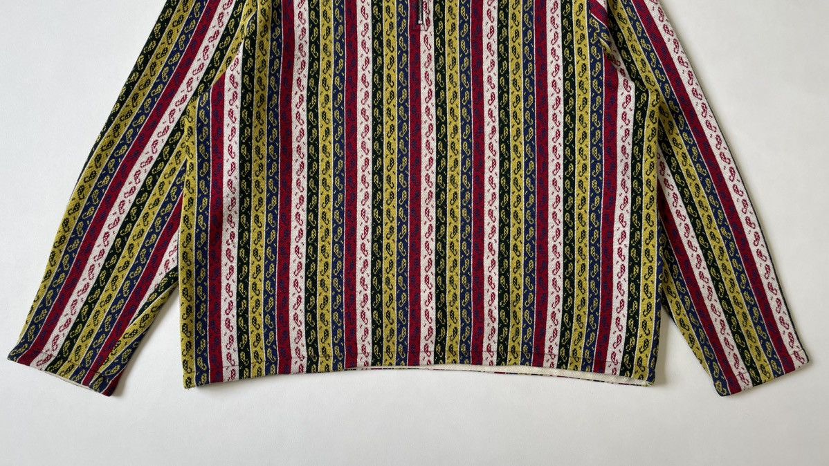 Bode Striped Paisley Quarter Zip Wool Sweater Size US L / EU 52-54 / 3 - 6 Thumbnail