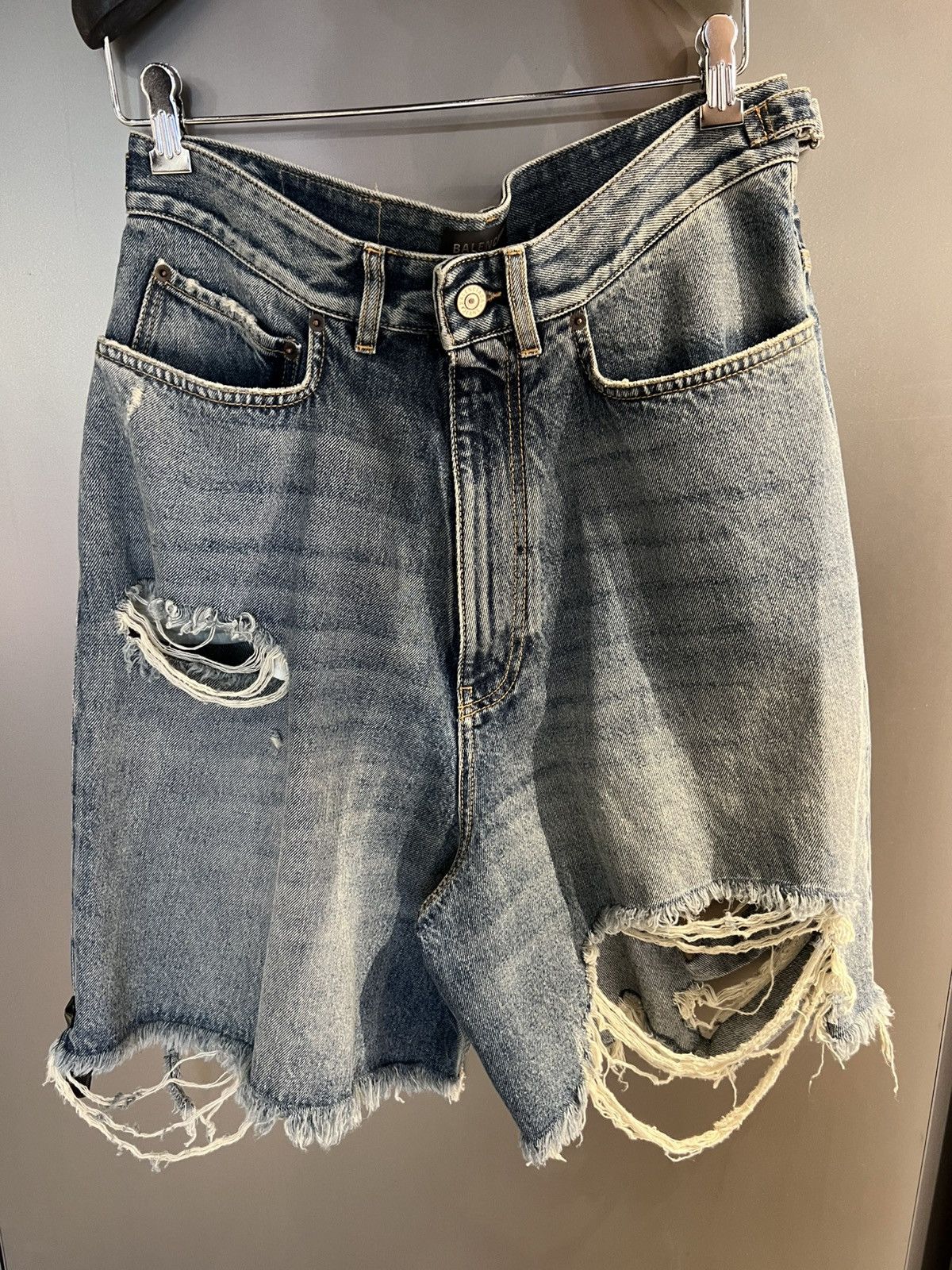 Balenciaga Skater Indigo Blue Denim Shorts Size US 30 / EU 46 - 1 Thumbnail