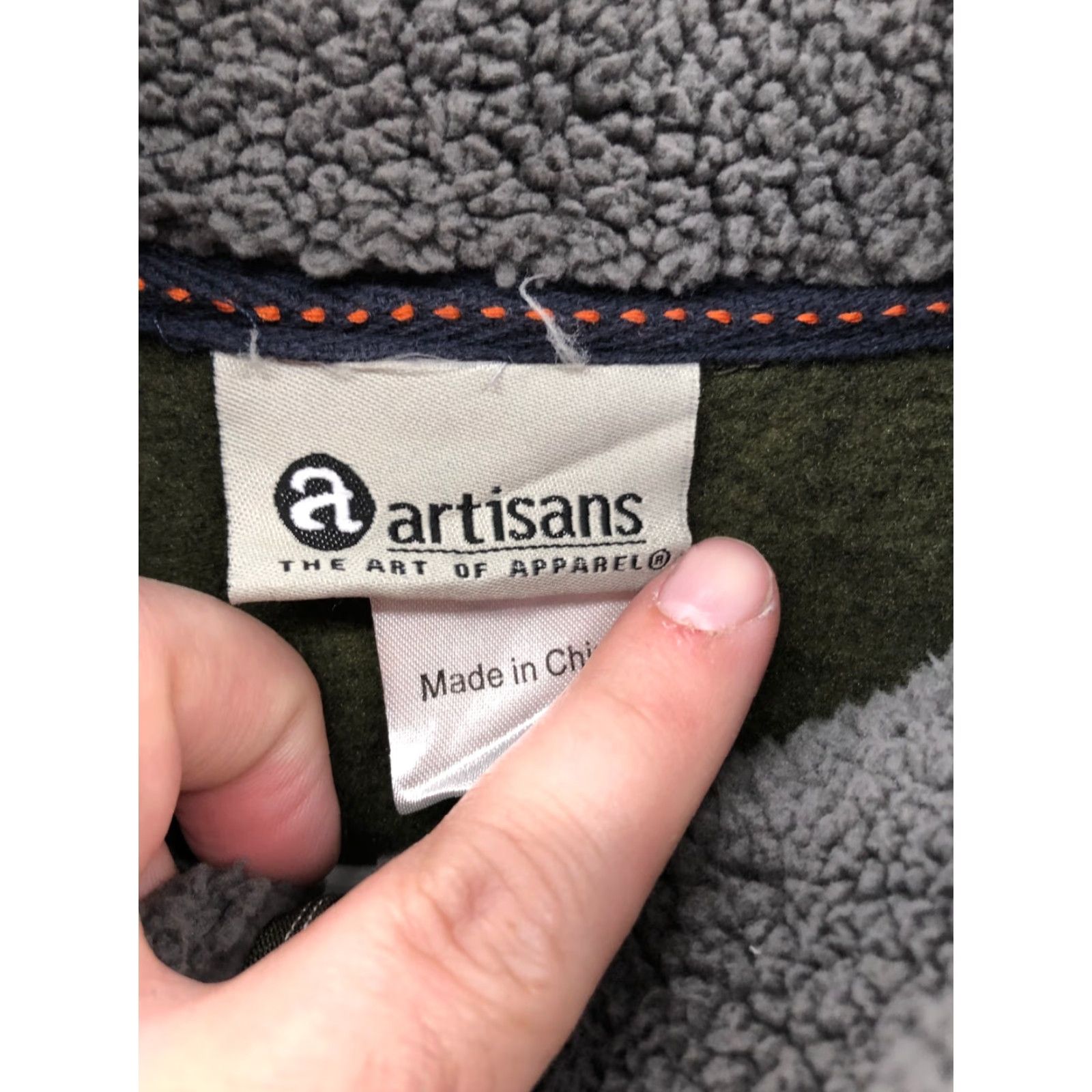 Vintage Artisans Sweatshirt Mens XL Green Long Sleeve Mock Neck Pullover 1/4 Zip Logo Knit Cotton Regular Size Size US XL / EU 56 / 4 - 5 Thumbnail