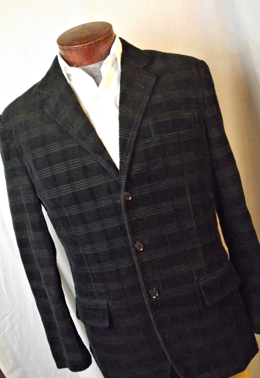 Marc Ecko NEW Mens Textured Corduroy Blazer Black Medium-Large Size 42R - 1 Thumbnail