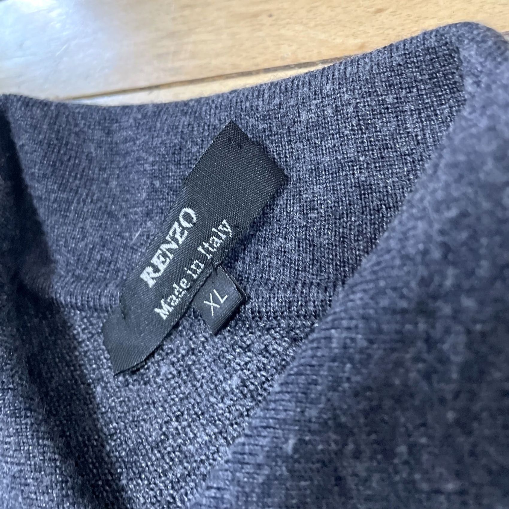 Vintage VINTAGE RENZO Wool Grandpa Knit Sweater Men XL Blue Pique Knit Thermal Preppy Hole Ireland Size US XL / EU 56 / 4 - 5 Thumbnail