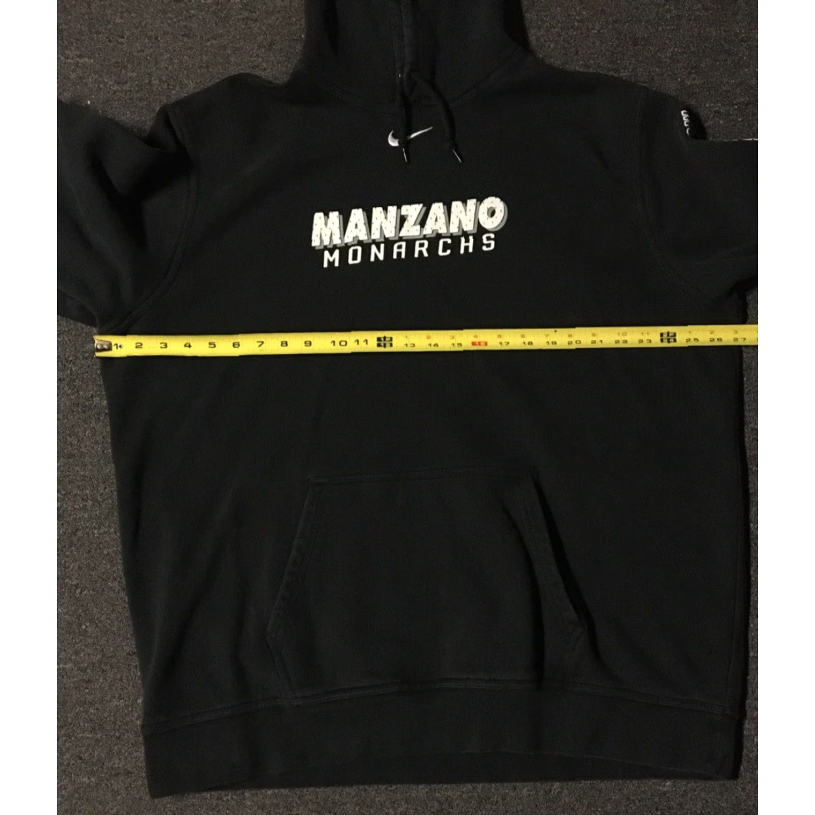 Nike VINTAGE Nike Center Swoosh Manzano Monarchs Hoodie 2XLT Black Mens 90s Hip Hop Sports Logo Sweatshirt Size US XXL / EU 58 / 5 - 6 Thumbnail