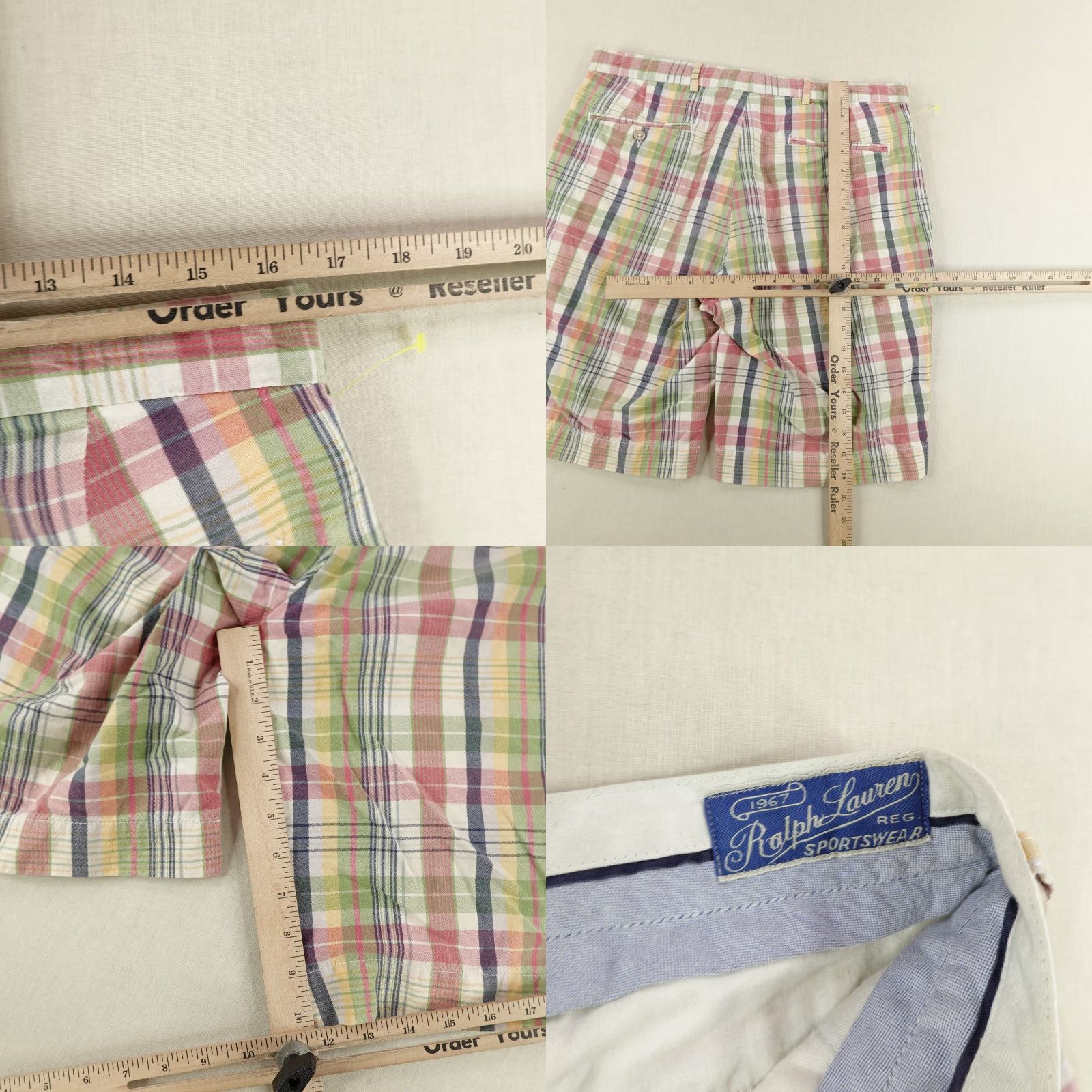 Polo Ralph Lauren VINTAGE Polo Ralph Lauren Shorts Mens 34 Pink Green Madras Plaid Chino Hook Eye Casual Size US M / EU 48-50 / 2 - 8 Thumbnail