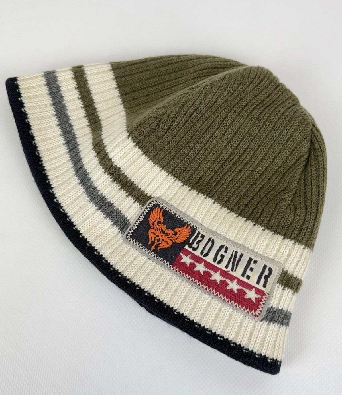 Bogner Bogner Knit Beanie Hat Fleece Inner Khaki Beige Wool Acrylic Size ONE SIZE - 2 Thumbnail