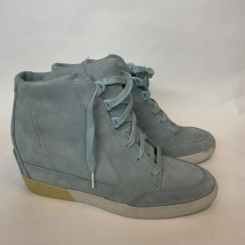 SOREL Sorel Out N About Blue Suede Lace Up Wedge Booties Women 10 Size US 10 / IT 40 - 14 Thumbnail