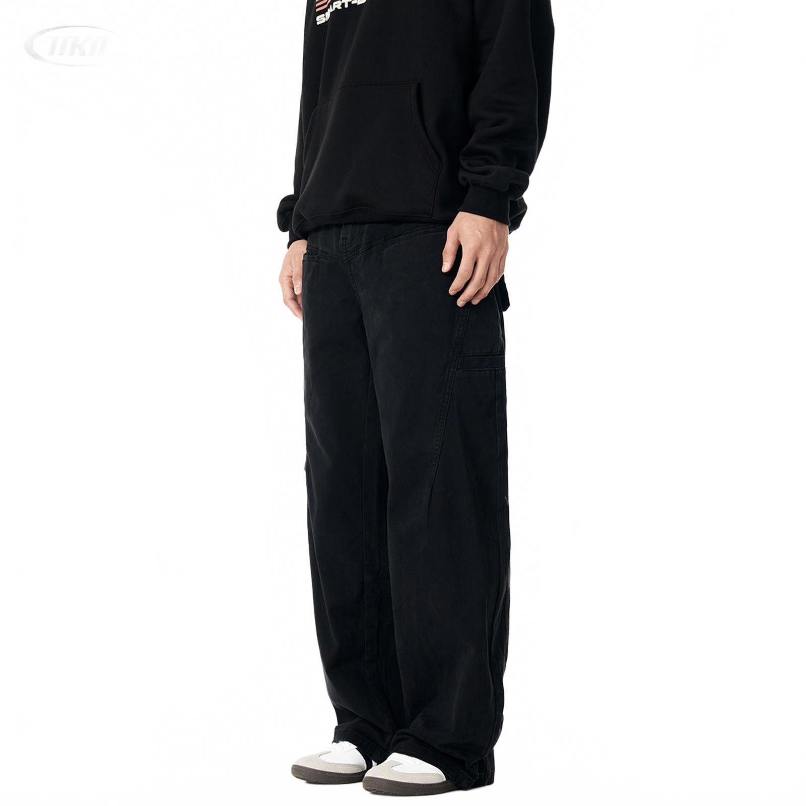 Japanese Brand Olive Green and Black Wide Leg Cargo Pants, Loose Fit Size US 30 / EU 46 - 5 Thumbnail