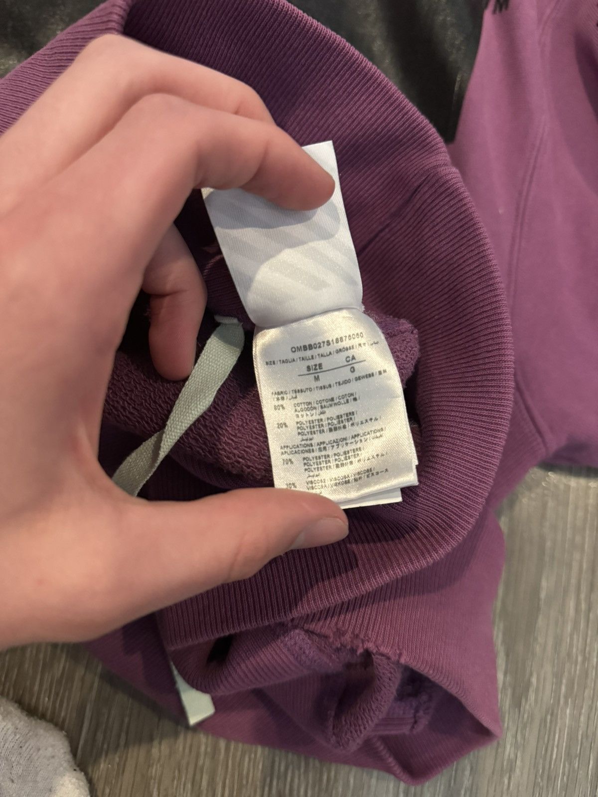Champion × Off-White Off White Champion Purple Hoodie Size Medium Size US M / EU 48-50 / 2 - 13 Thumbnail