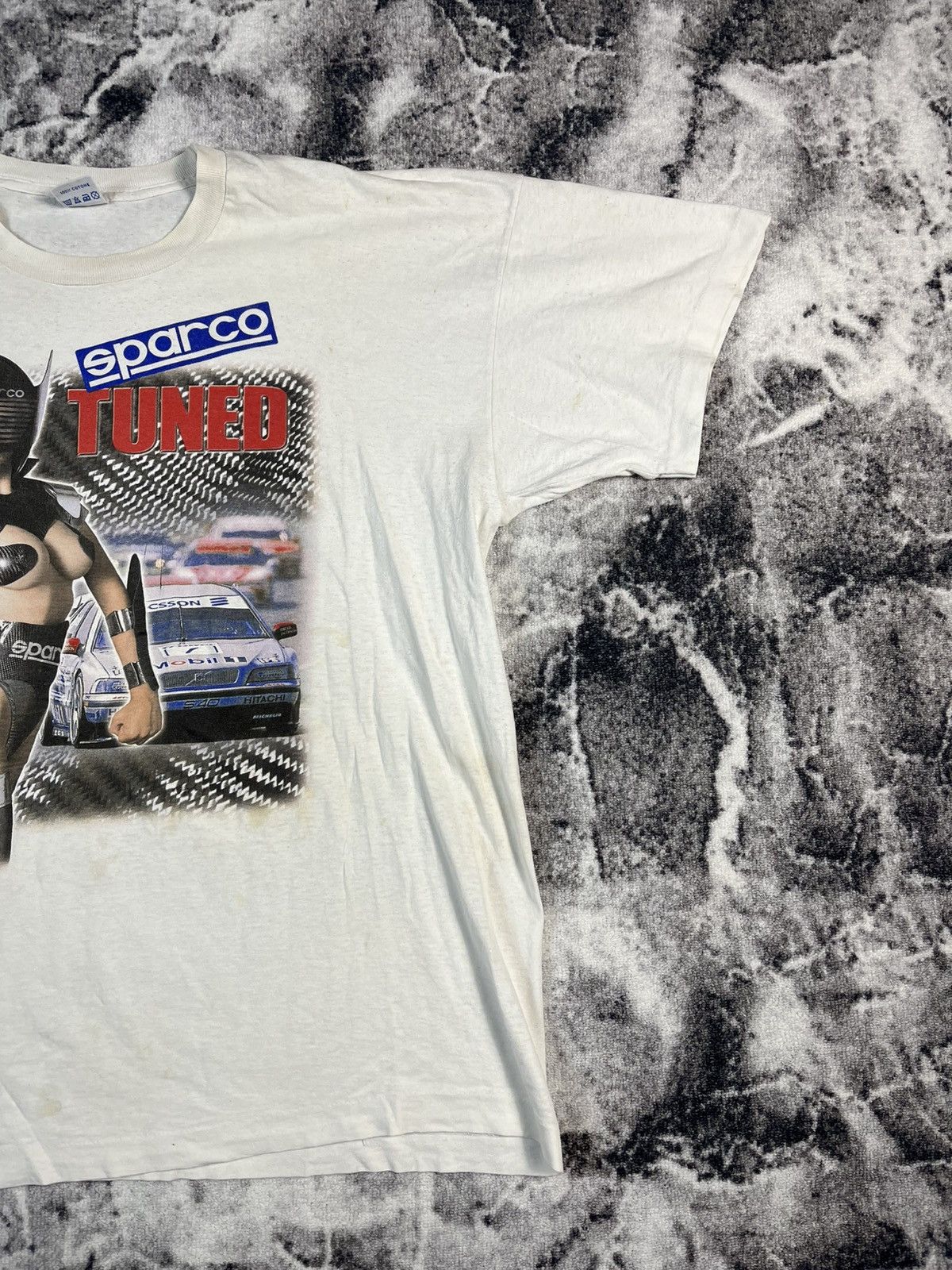 Vintage Vintage 90s Sparco T Shirt Pornstar Size US XXL / EU 58 / 5 - 3 Thumbnail